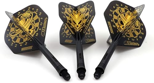 CUESOUL Jazz-Metal ROST - Eje de dardos y vuelos integrados con forma estándar, juego de 3 piezas