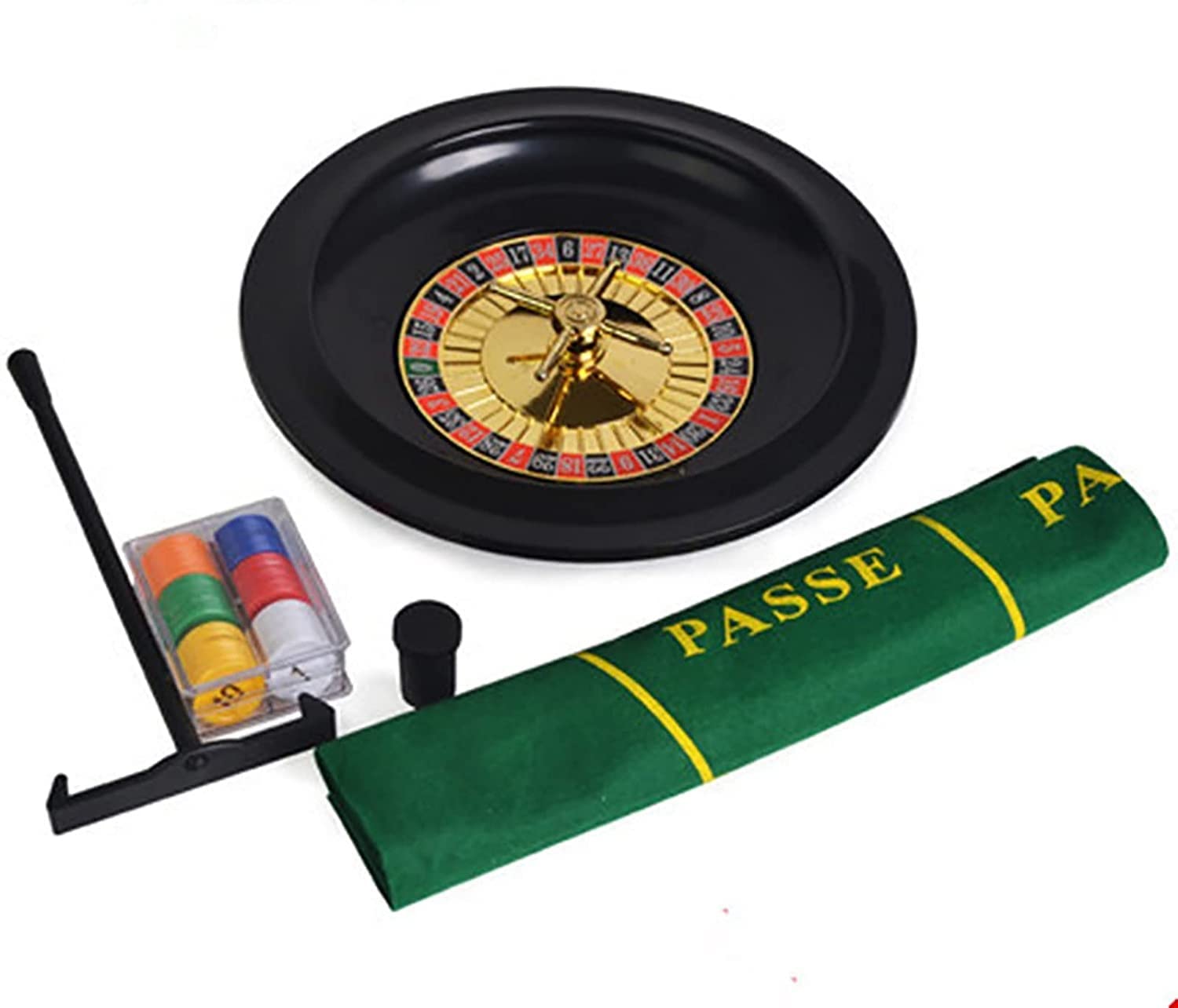 HTDRE casino roulette， 10in Casino Roulette Game Set, Wooden Turntable, Desktop Props, Perfect For A Night At Home Or A Party