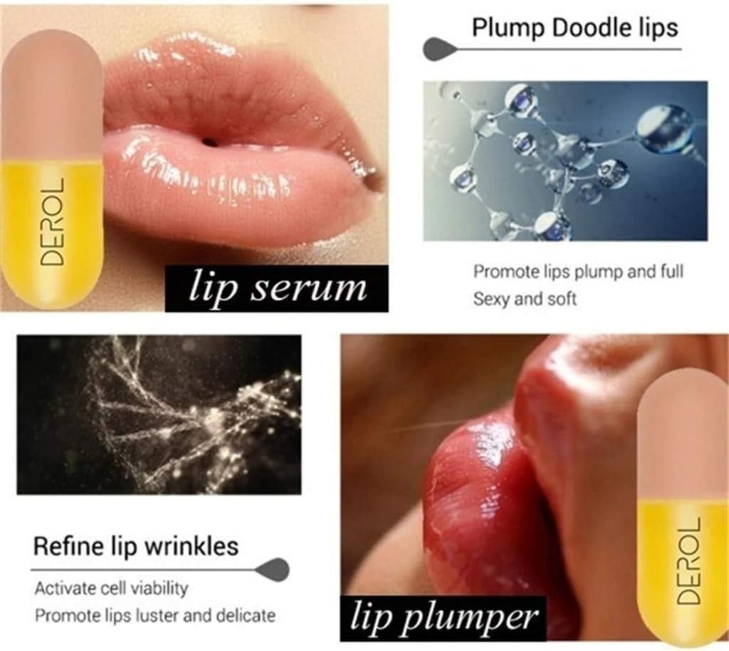 2PCS Natural Lip Plumper, Lip Enhancer, Lip Plumping Balm, Moisturizing Clear Lip Gloss for Fuller Lips & Hydrated Beauty Lips 5.5ML