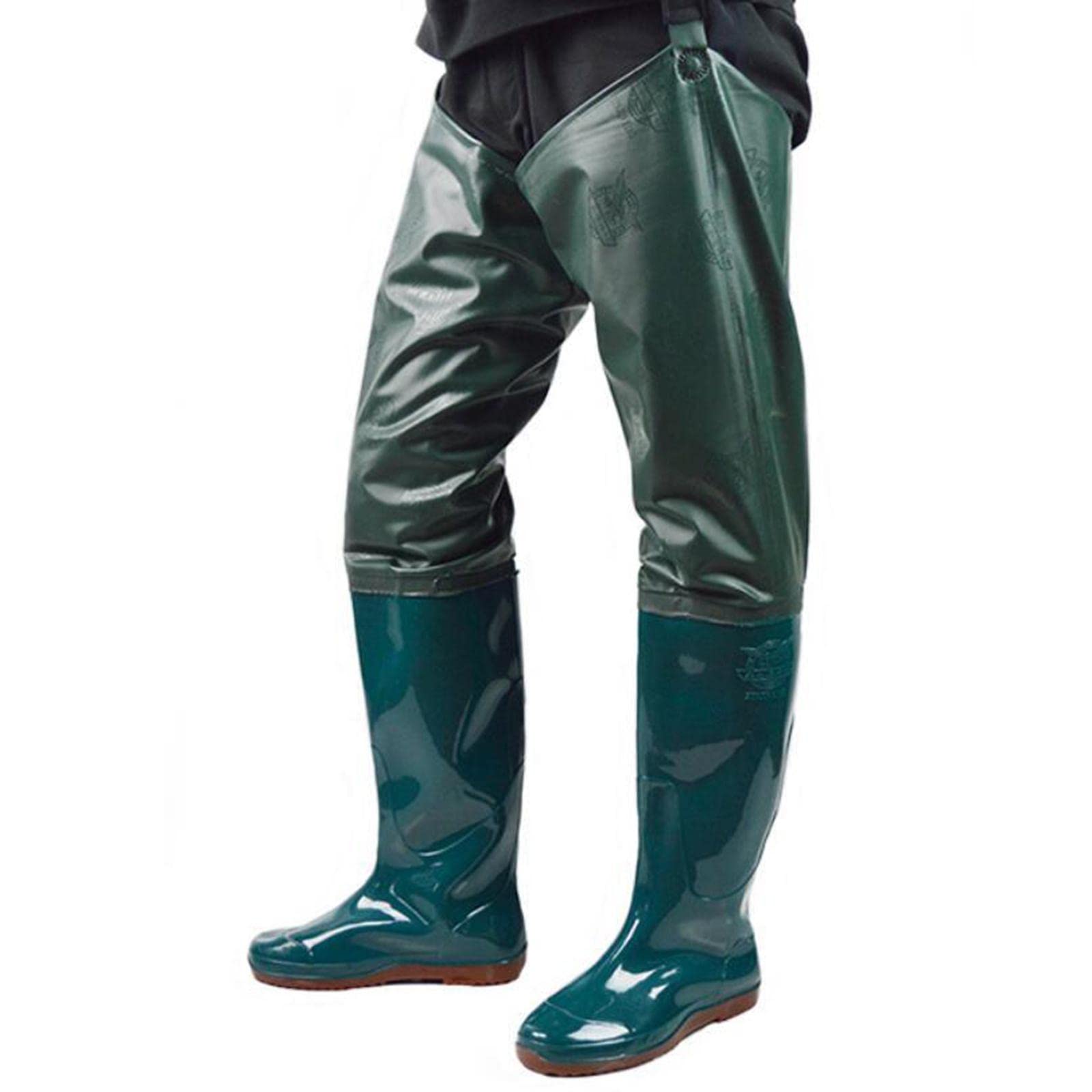 Pantalones de Pesca Impermeables de Nailon, Vadeadores de Pie, Botas de Pesca de PVC para Río, Botas de Lluvia, Vadeadores de Cadera, 40