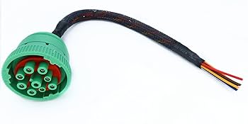 Amazon.com: Green 9 P j1939 Pigtail Cable 9PIn Male to Open
