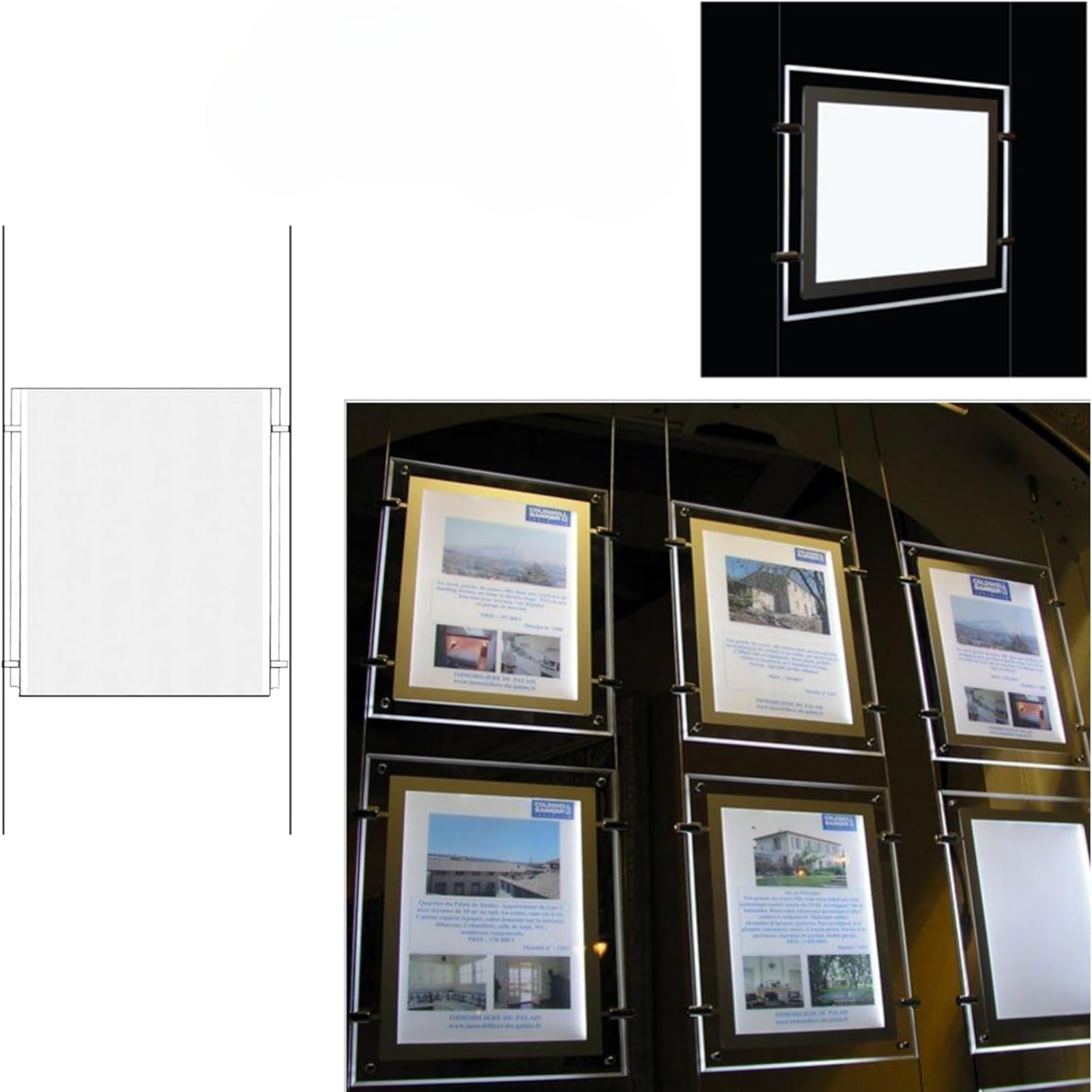 1x4 A4 LED Double Side Window Light Pocket Light Panel Estate Agent Display