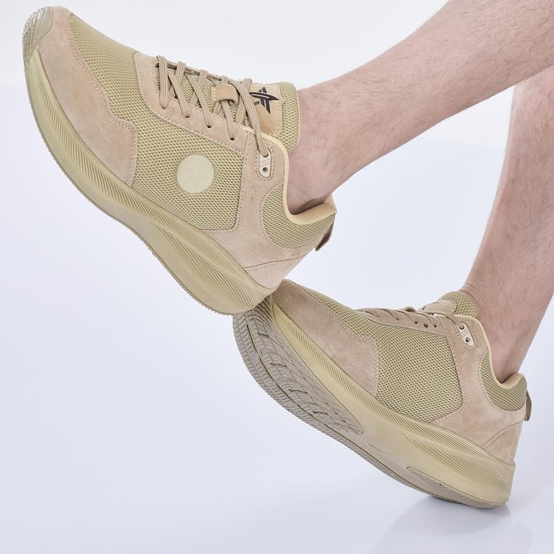 Image of FAUSTO Men Suede Leather Breathable Broad Feet Classic Casual Shoes | All Day Comfortable Walking Sneakers | Memory Cushioned Insole with Anti Skid TPR Sole