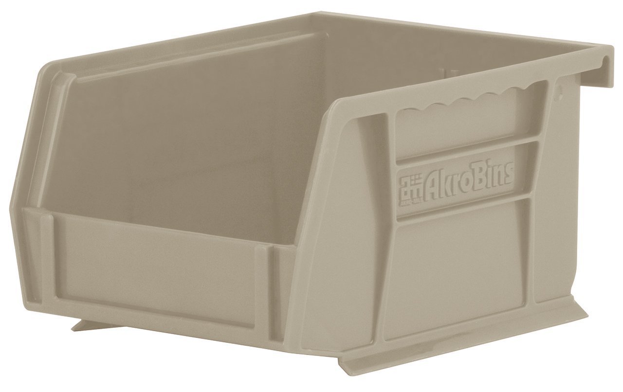 Akro-Mils 30210 Plastic Storage Stacking Hanging Akro Bin, 5-Inch by 4-Inch by 3-Inch, Stone, Case of 24
