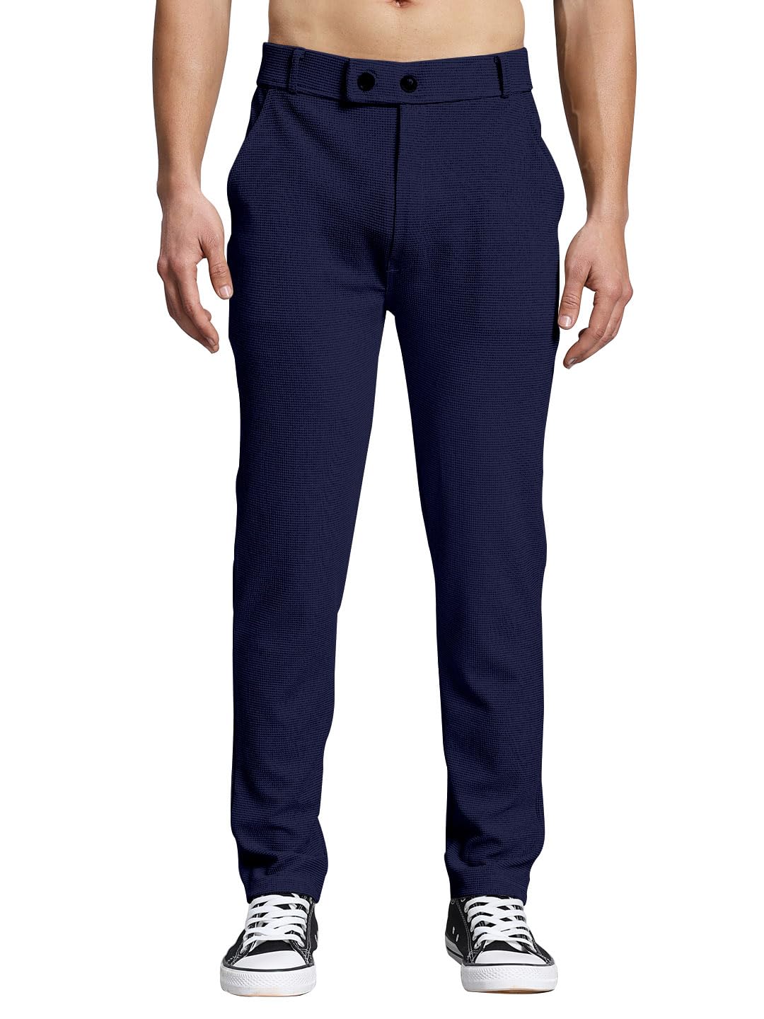 valley Casual Textured Slim Fit Trousers, Side Pockets-picture-38