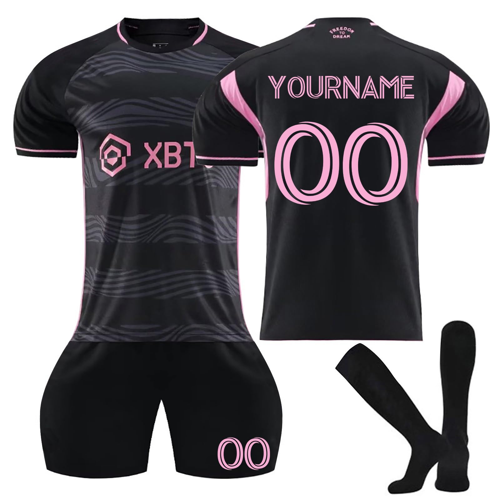 NHNKR Camiseta Futbol Personalizada 3PC,Equipacion Futbol Niño/Adultos Camiseta Niño Sport Camiseta, Pantalones Cortos y Calcetines, Camisetas de Futbol 2024