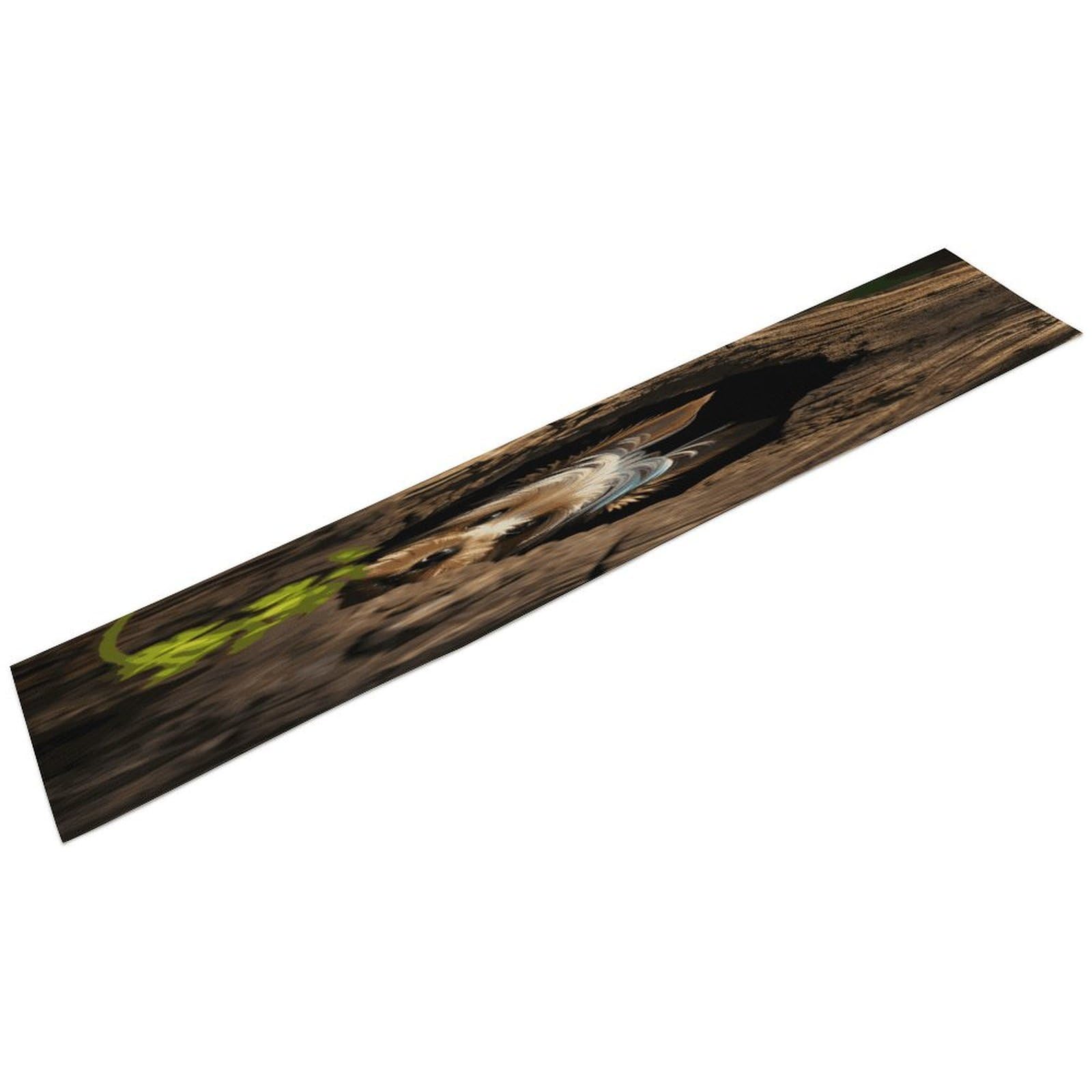 Btcowzrv Style A Little Yorkshire Terrier Nestled In A Tree Hole Linen Table Runner 72.4 Inches Long, Machine Washable Table Runner For Party Kitchen Dining Table Coffee Holiday Party Decor, 13.4"X72.4"