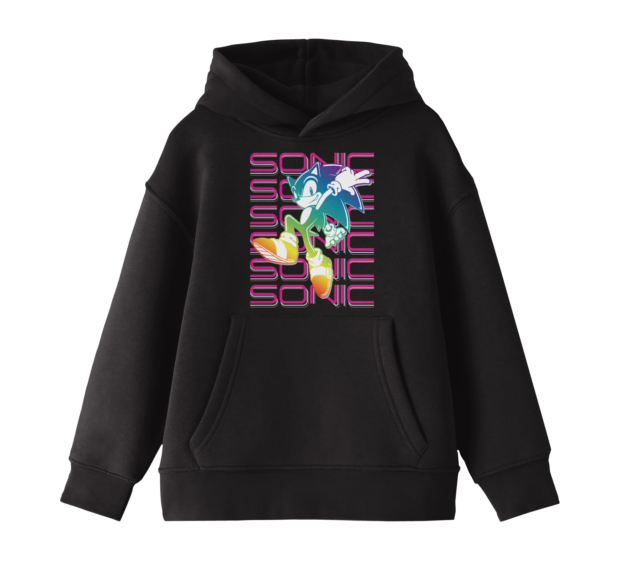 Bioworld Sonic The Hedgehog Rainbow Sonic Youth Black Sweatshirt