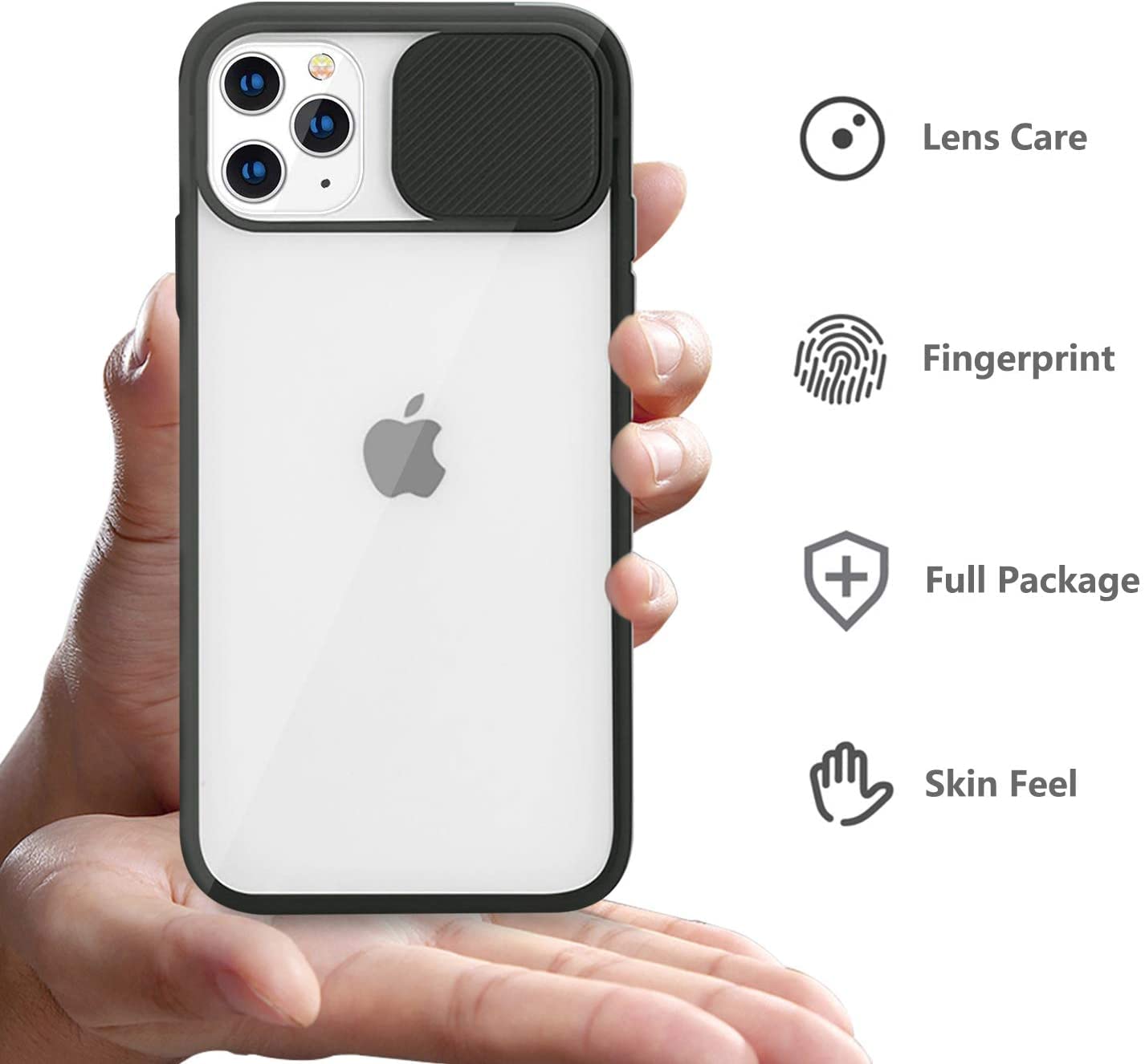 OBA STYLE Custodia per iPhone 11 Pro Max(6.5''), [Protezione Fotocamera] Bumper Protettiva Ultra Sottile Leggero Custodia Anti Graffio Hard PC Case Back Cover (nero