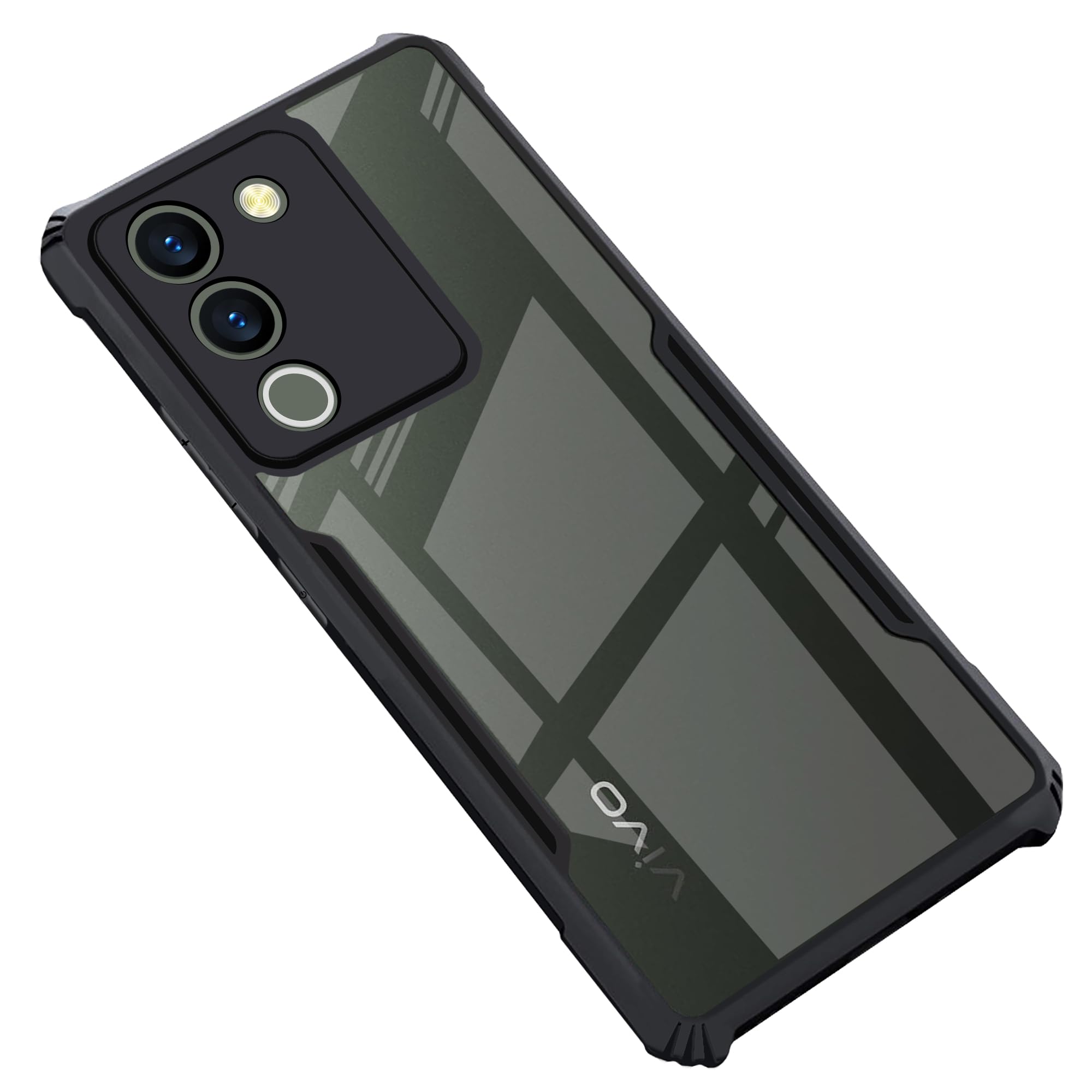 CEDO Vivo Y200 (5G) Case Cover | Camera Protection Shockproof | Acrylic Crystal Clear 360 Degree Protection | Transparent Eagle Back Case Cover (Black) (B0CN4CCFLC) Amazon Price History, Amazon Price Tracker