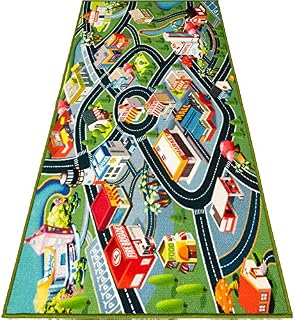 Kids Carpet Playmat Rug - Fun Carpet City Map for Hot Wheels Track