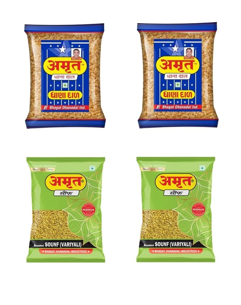 AMRUT Combo Of Dhanadal (200gm X 2 = 400g) + Roasted Sounf Variyali (200gm X 2 = 400g) Mouth Freshener (Pack Of 4) Everyday After-Meal Snacks Roasted Split Coriander Seeds & Variyali Mukhwas (B0D4TQ1M6T) Amazon Price History, Amazon Price Tracker