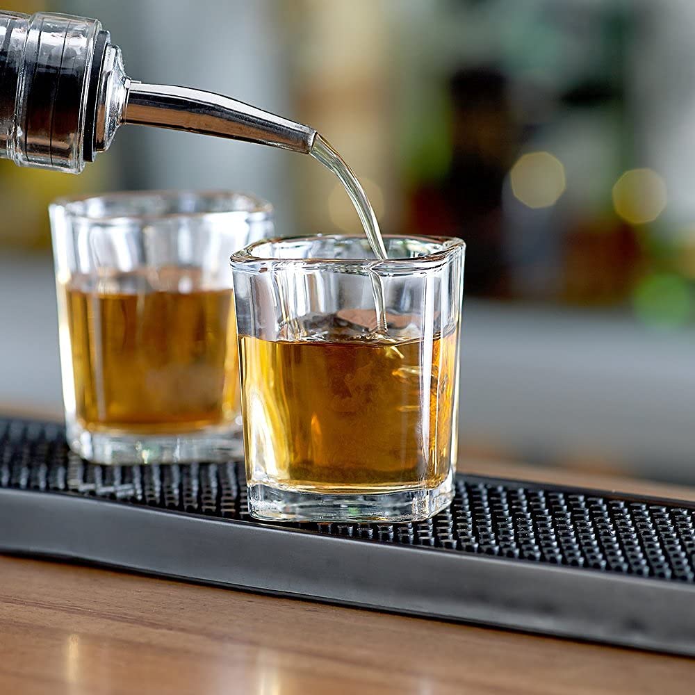 Premium Shot Glass Set with Heavy Base, 60 ML Square Shot Glasses, 6 Pack Clear Shot Glass (6)