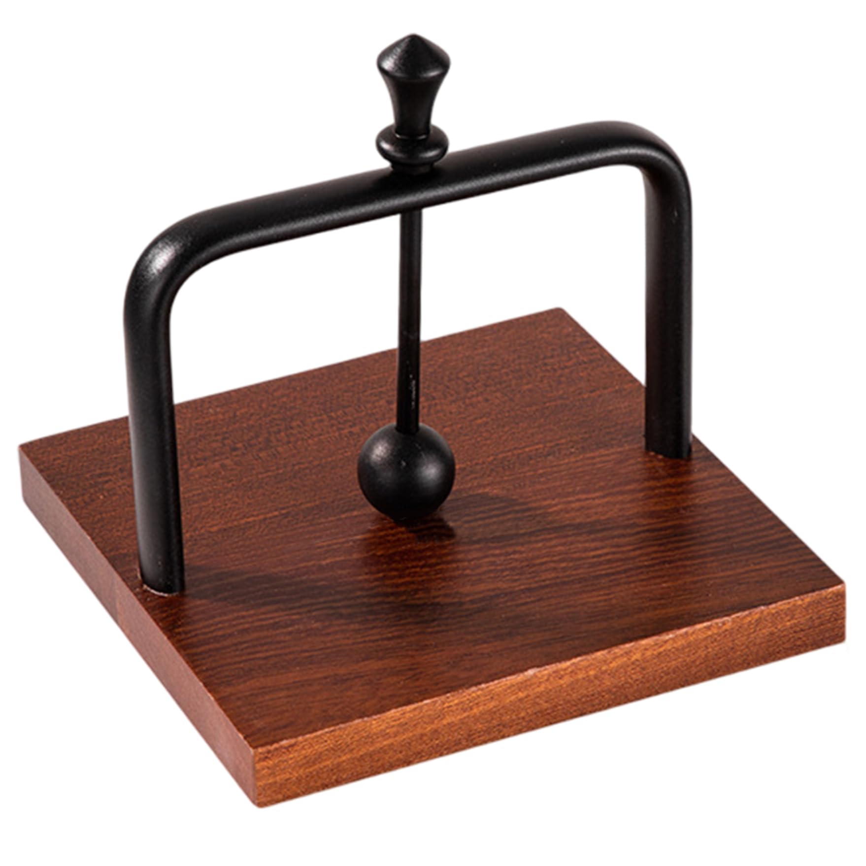 Faroby Wood Napkin Holder Square Napkin Dispenser with Weighted Metal Arm Easy Dispense Tissue Holder, 5.5x5.5x5.5