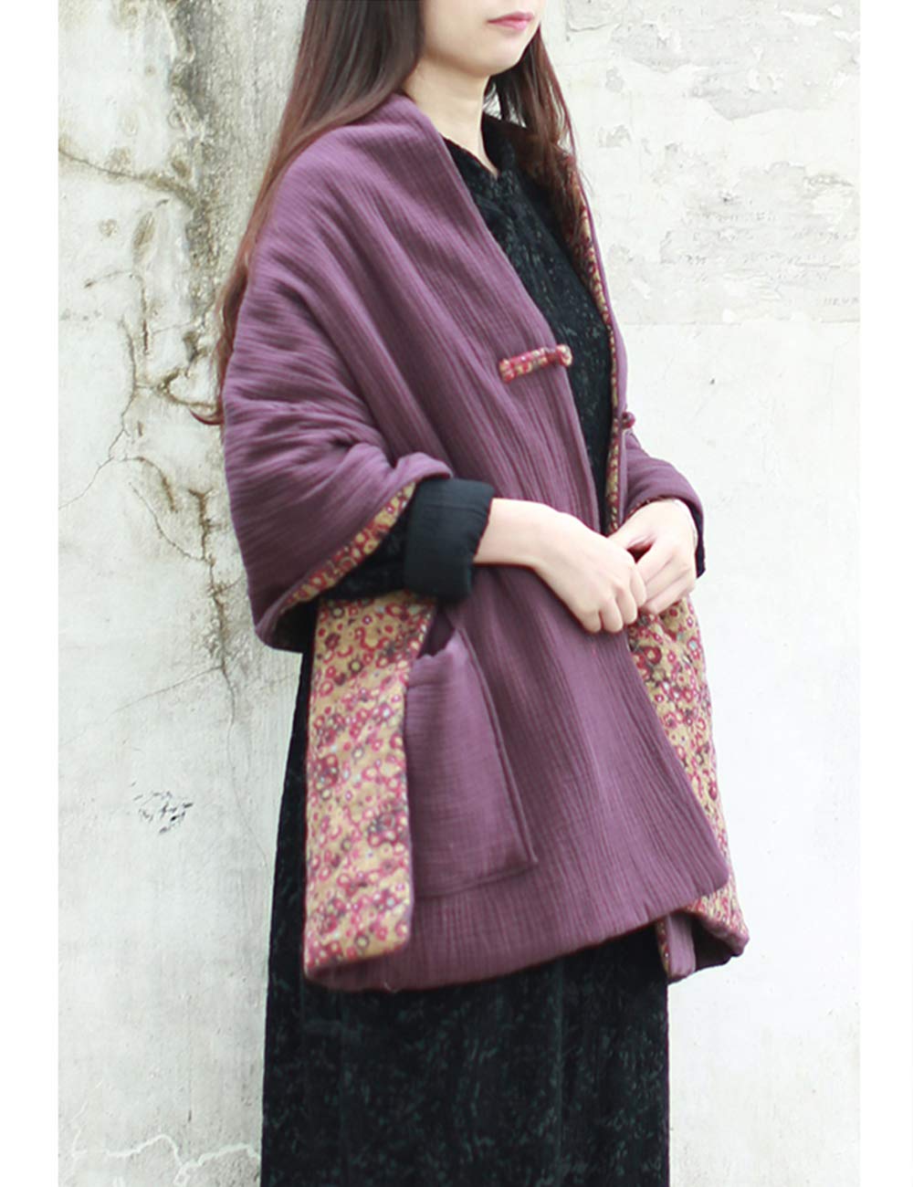 LZJN Écharpe élégante pour femme avec poches avant et châles et écharpes pour robes de soirée - violet - Taille unique