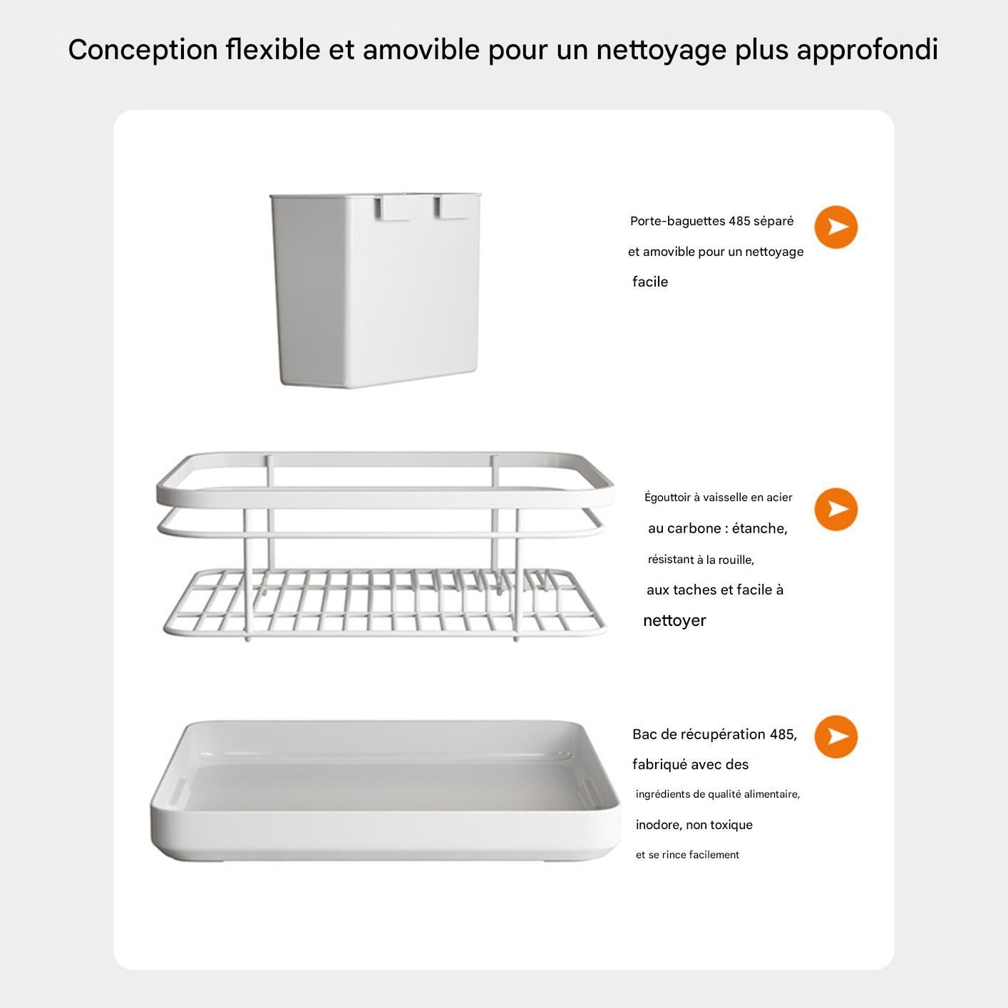Générique Geschirr-Abtropfgestell – platzsparendes Abtropfgestell für