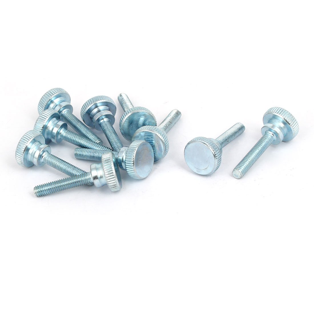 QUARKZMAN Viti a Testa a Pollice Scanalate M4x10mm, 10pz Bulloni a Testa Zigrinata Completamente Filettati in Acciaio Al Carbonio Zincato