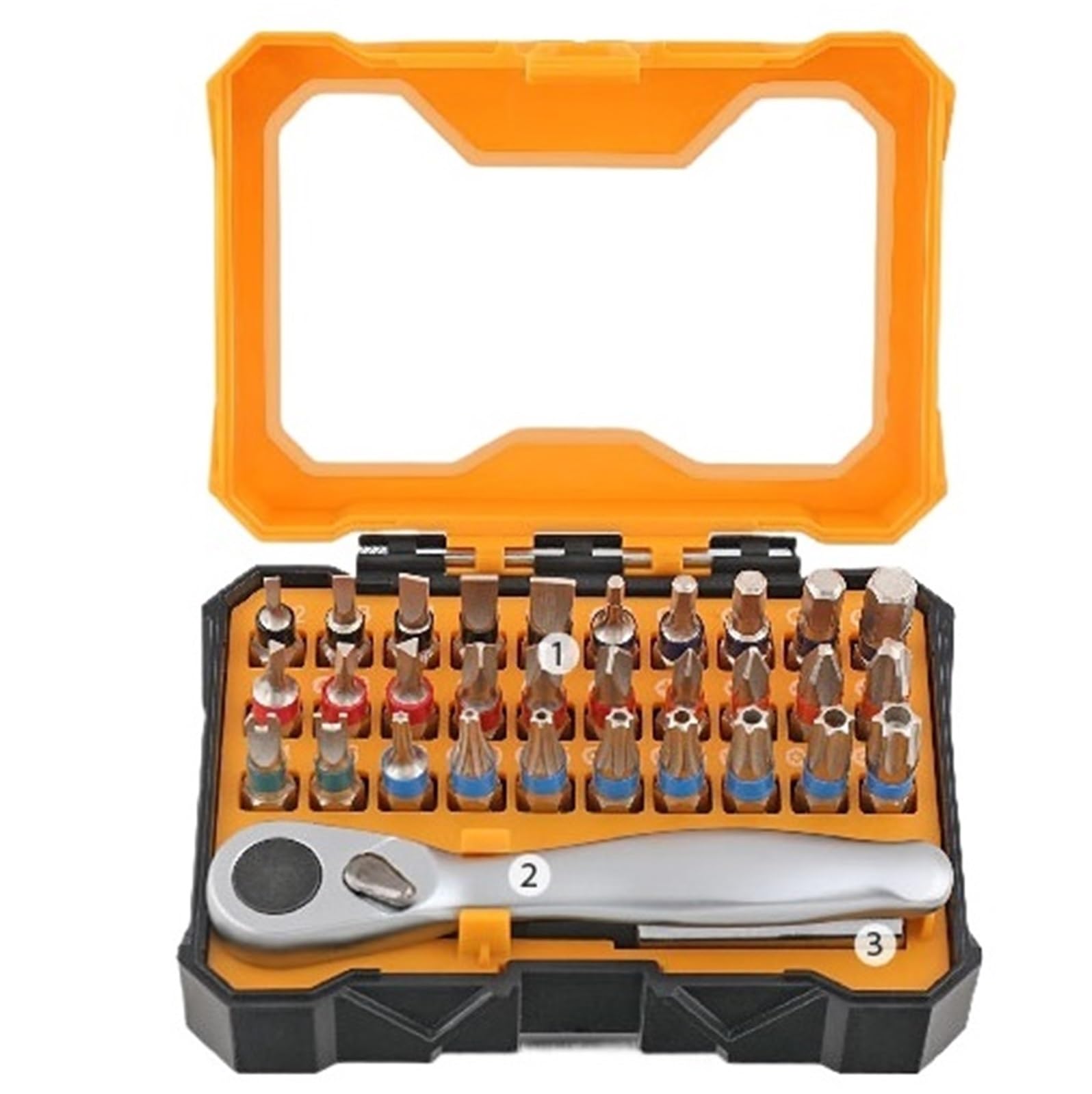 ZGUOUZANTYE Ratcheting Wrench Set, 72-T Mini Ratchet Socket Wrench Set Magnetic Screwdriver Kit with Torx Screwdrivers and Bits(T10611)