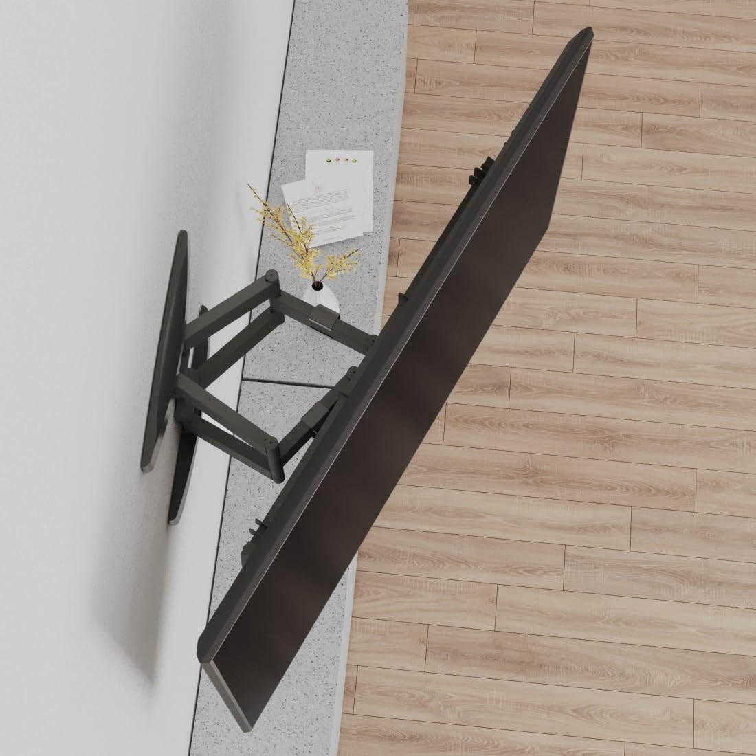 Hama TV Wandhalterung schwenkbar, neigbar, ausziehbar, 120 Zoll, bis 100kg | TV Wandhalter schwarz, VESA 300x100 bis VESA 800x600, Kabelmanager, mit fischer Dübeln