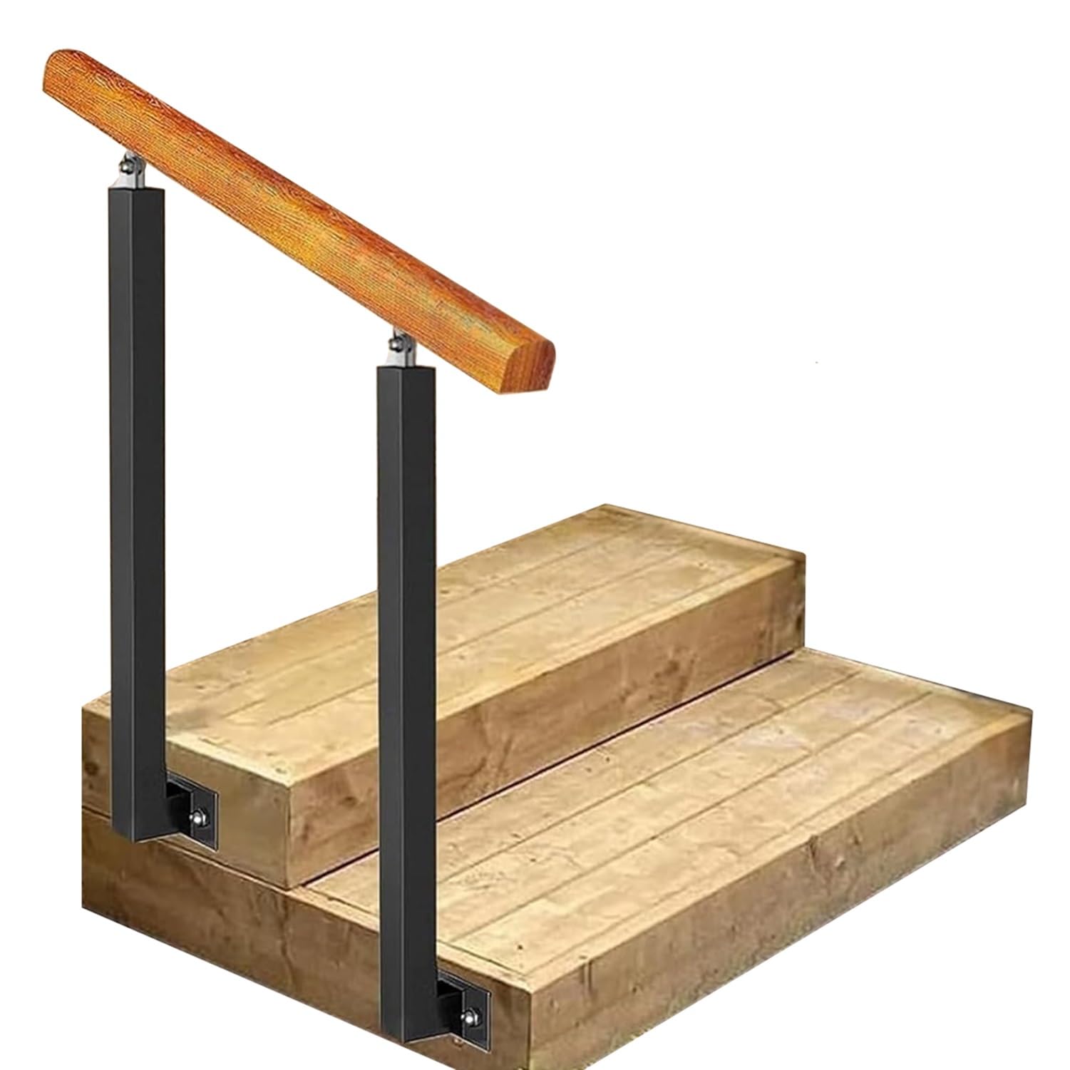 Rampe d'escalier orientable de 1 à 3 marches pour escalier en bois et fer