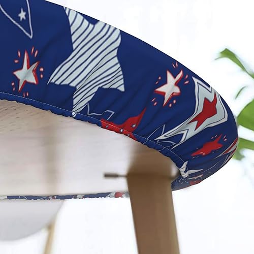 Miniatura 3 de Mantel redondo con estrellas patrióticas americanas, ajustable, elástico, impermeable, lavable, para decoración de mesa, para interiores y