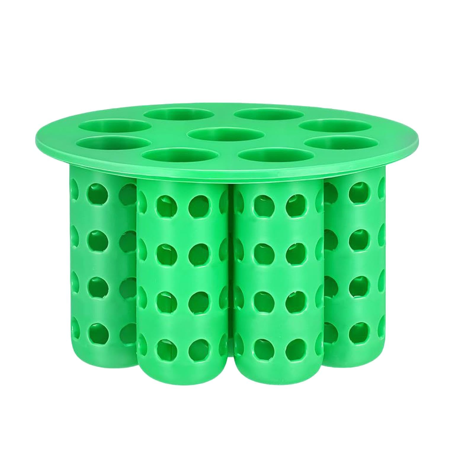 Green Onion Planter, 7 Hole Scallion Grower for Hydroponics, Plastic, Green, 4.8x8.2 cm, Windowsill Indoor Garden Tool-image-4