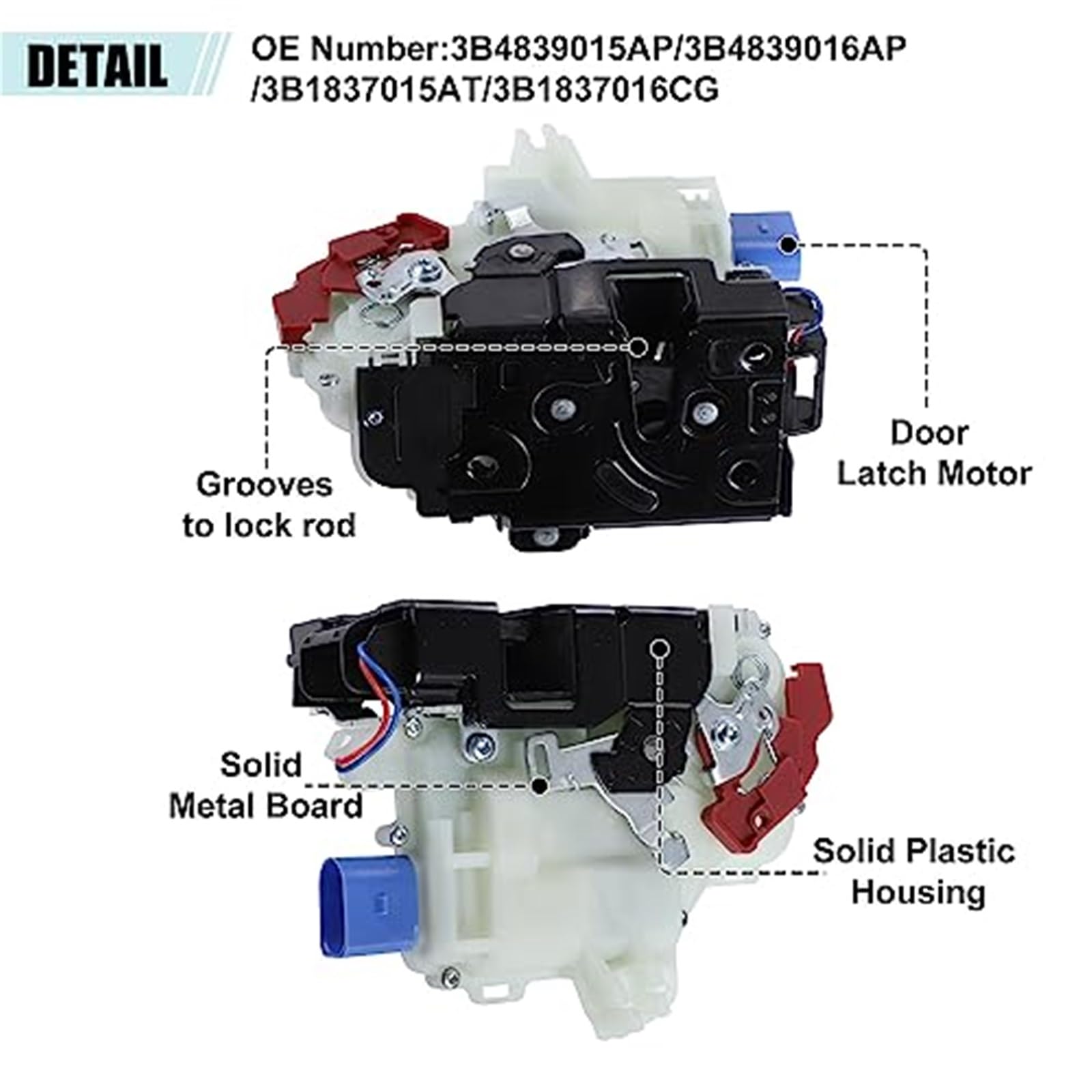 Actuador de pestillo de Puerta Delantera y Trasera, for VW, 4 Piezas, Color Blanco actuador de Cierre centralizado automotriz