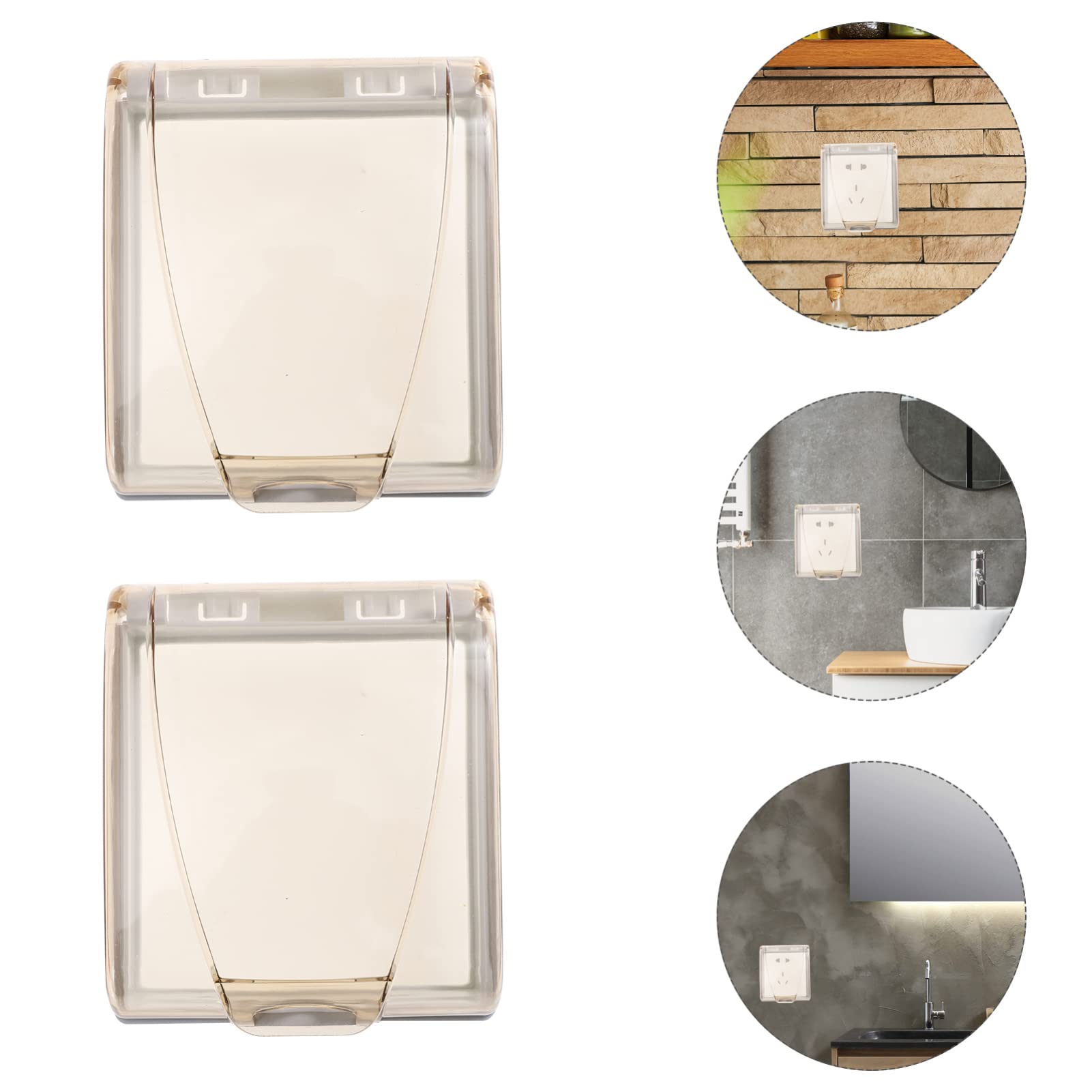 BUTIFULSIC 3pcs 86 Socket Splash Box Adhesive Outlet Case Light Socket Outlet Plug Socket Covers Outlet Wall Plate Cover Outlet Guard Plug Protector Outdoor Plug Receptacle Protector White