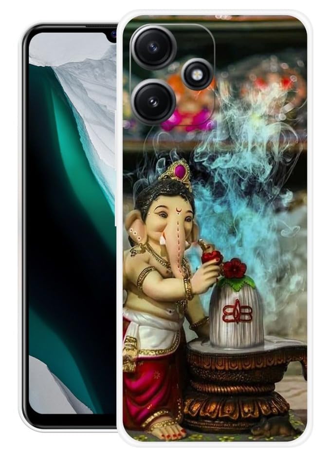 Image of Looy Mobile Cover for Back Cover for Xiaomi Redmi 12 5G and Poco M6 Pro Mobile Phone (Ganesha Shivling)