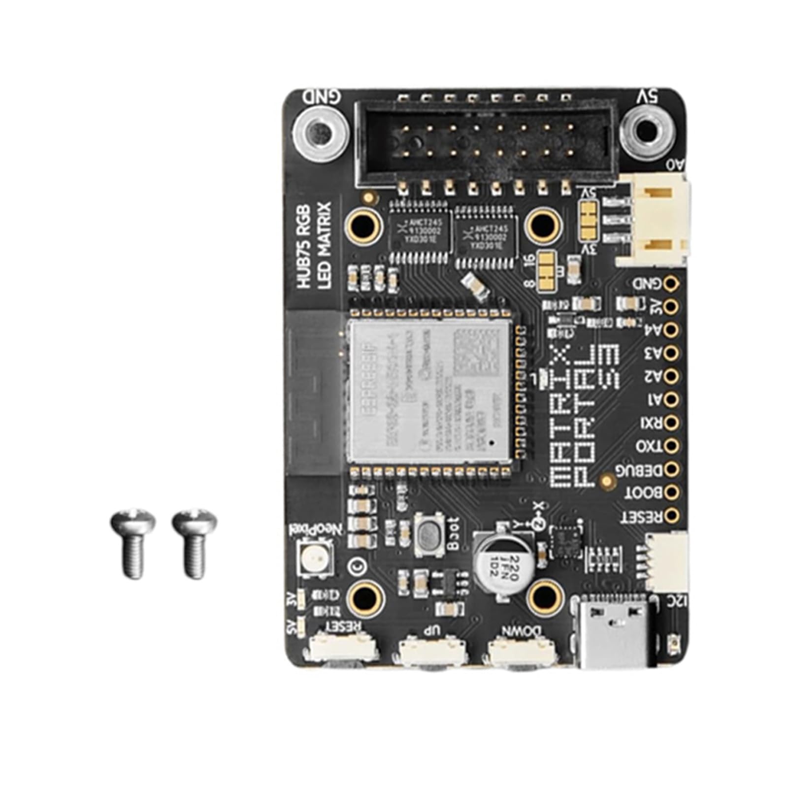 Portales de Matrices LED ESP32S3 Negros estándar