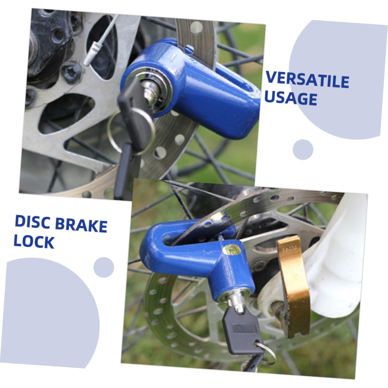 iplusmile 6piezas Cerradura De Disco Antirrobo para Motocicletas y Bicicletas De Diseño Compacto y Portátil Seguridad Robusta Compatible Diversos Modelos