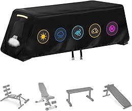 Weight Bench Cover, Heavy Duty 420D Oxford Exercise Workout Protector Cover Waterproof Outdoor All Weather Protective Cover for Home Gym