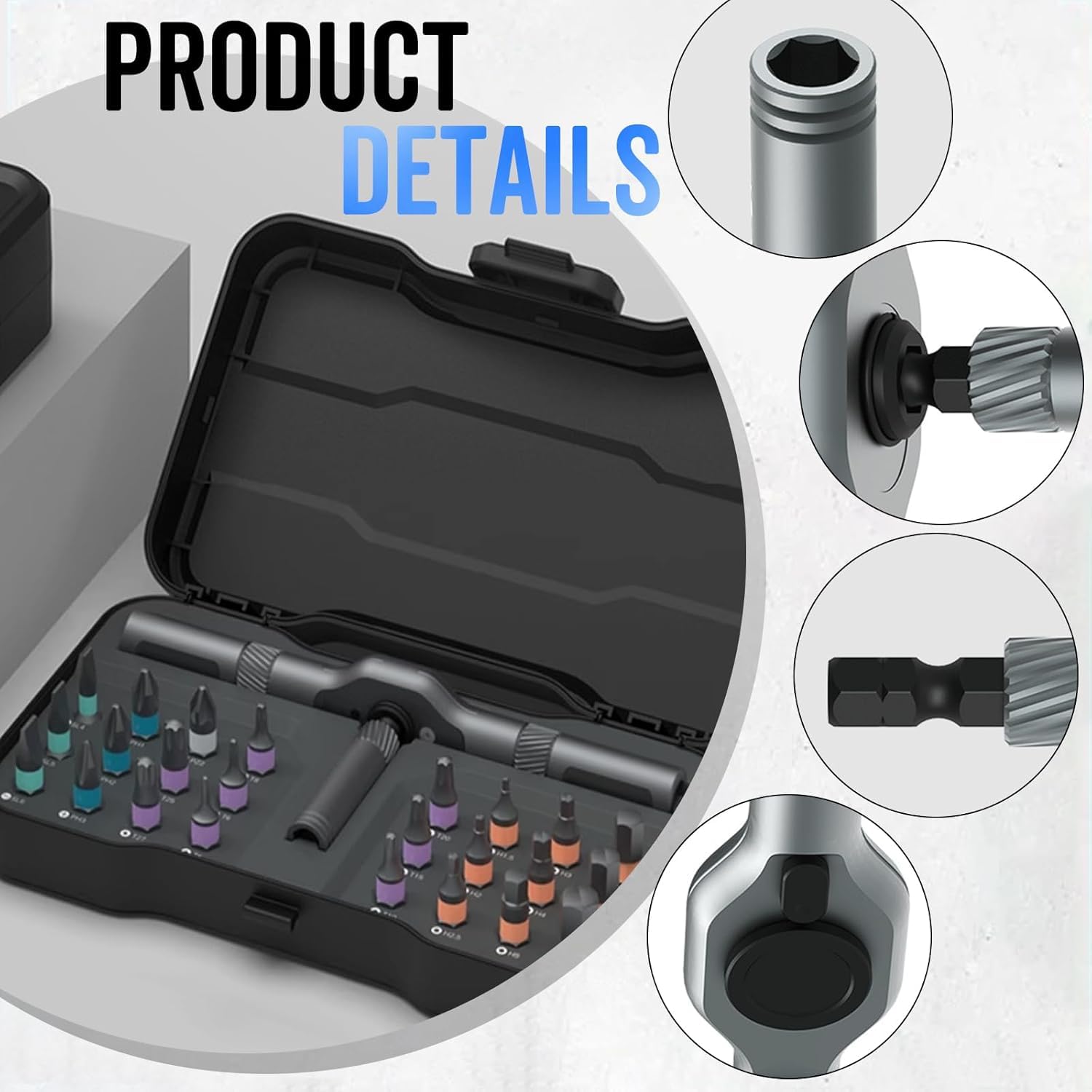 Destornillador de bricolaje 24 en 1, juego de destornilladores de llave de trinquete multiusos, multifuncional, extraíble, kit de destornilladores de precisión magnéticos