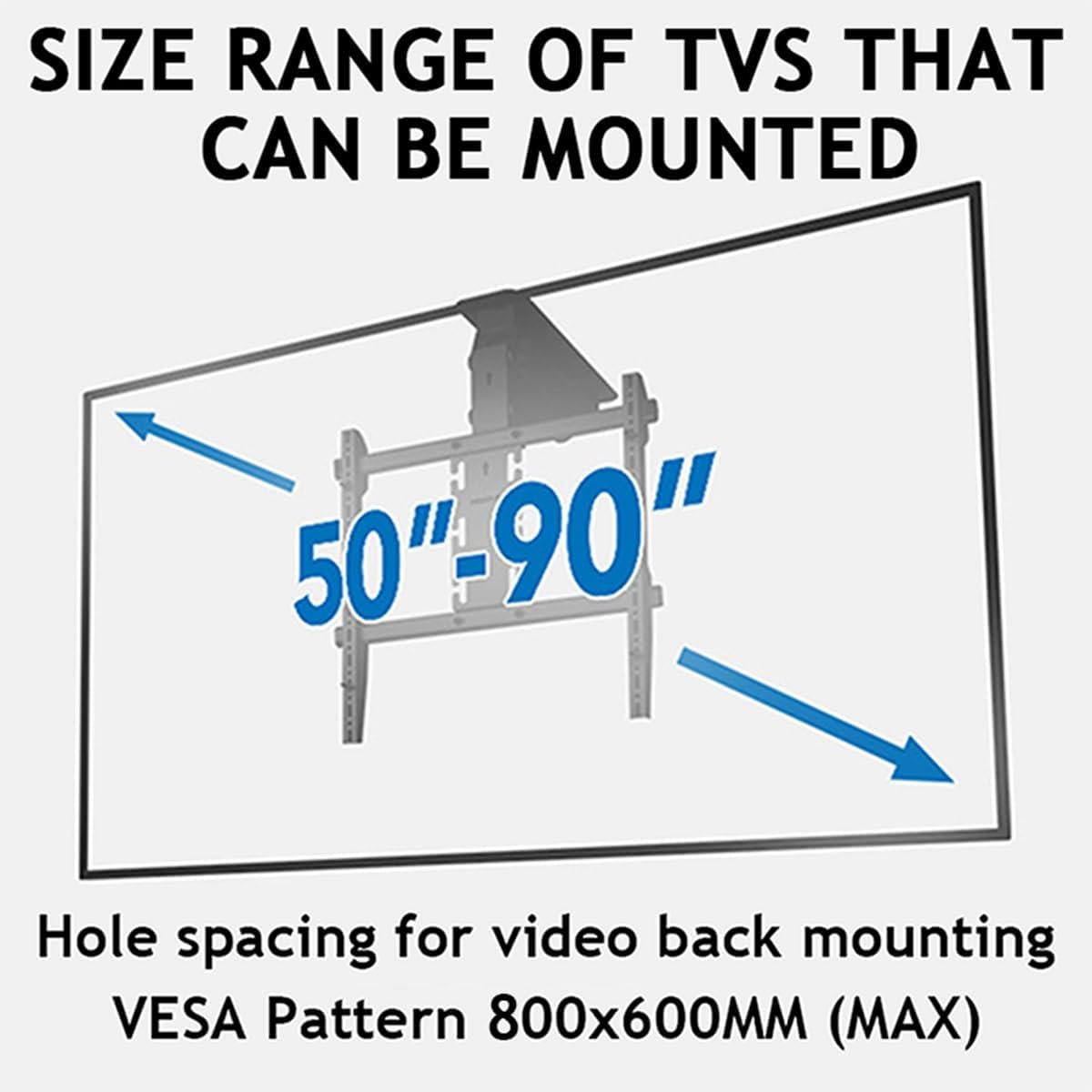Soporte de elevación motorizado para TV con control remoto inalámbrico, montaje en ángulo ajustable para televisores de pantalla plana