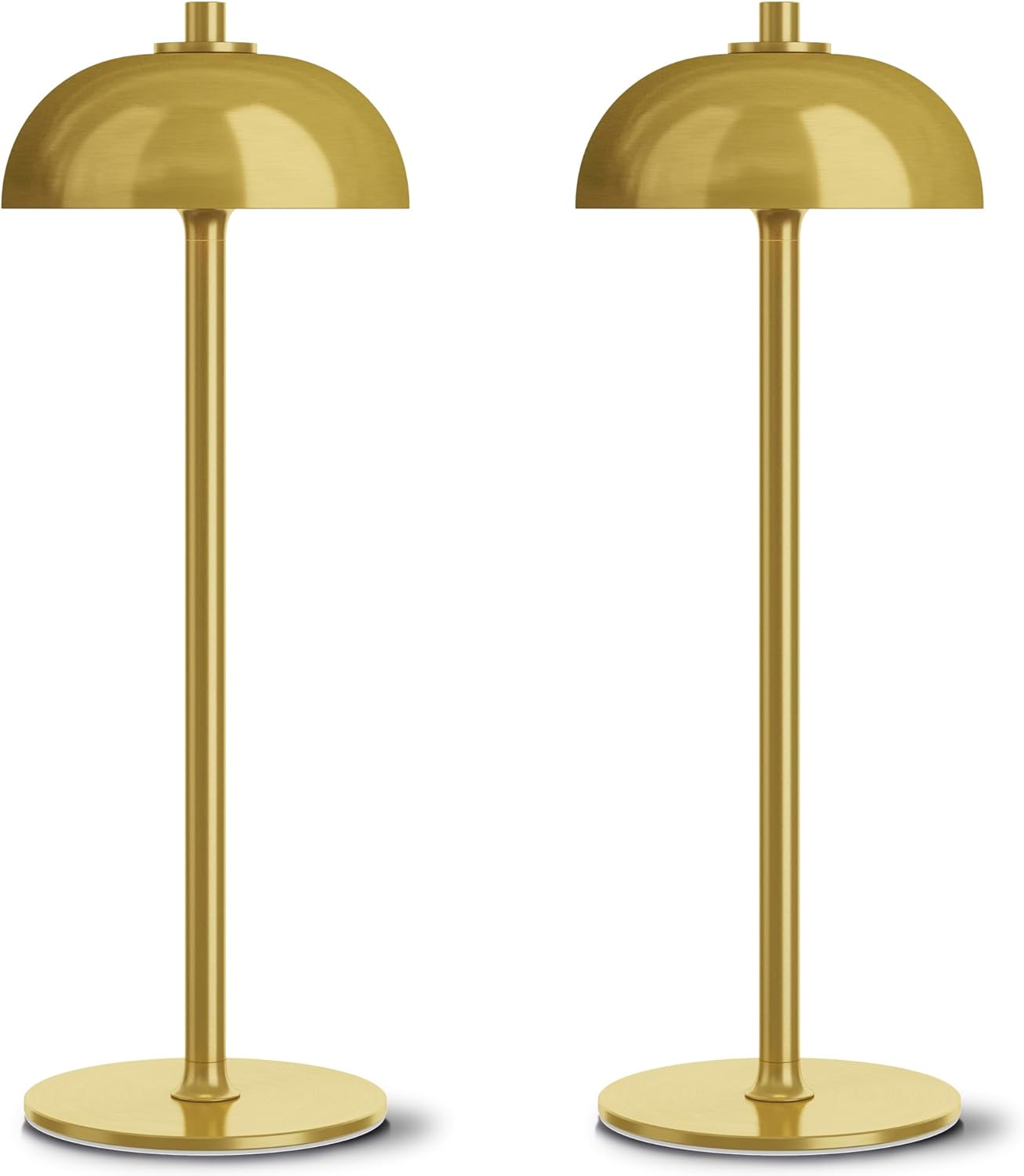 2 Pack Cordless Table Lamp, 5000mAh Portable Rechargeable Table Lamp, 3 Color Modes Stepless Dimming Table Light with Memory Function, for Dinner, Patio, Home, Restaurant.(Brushed Gold)