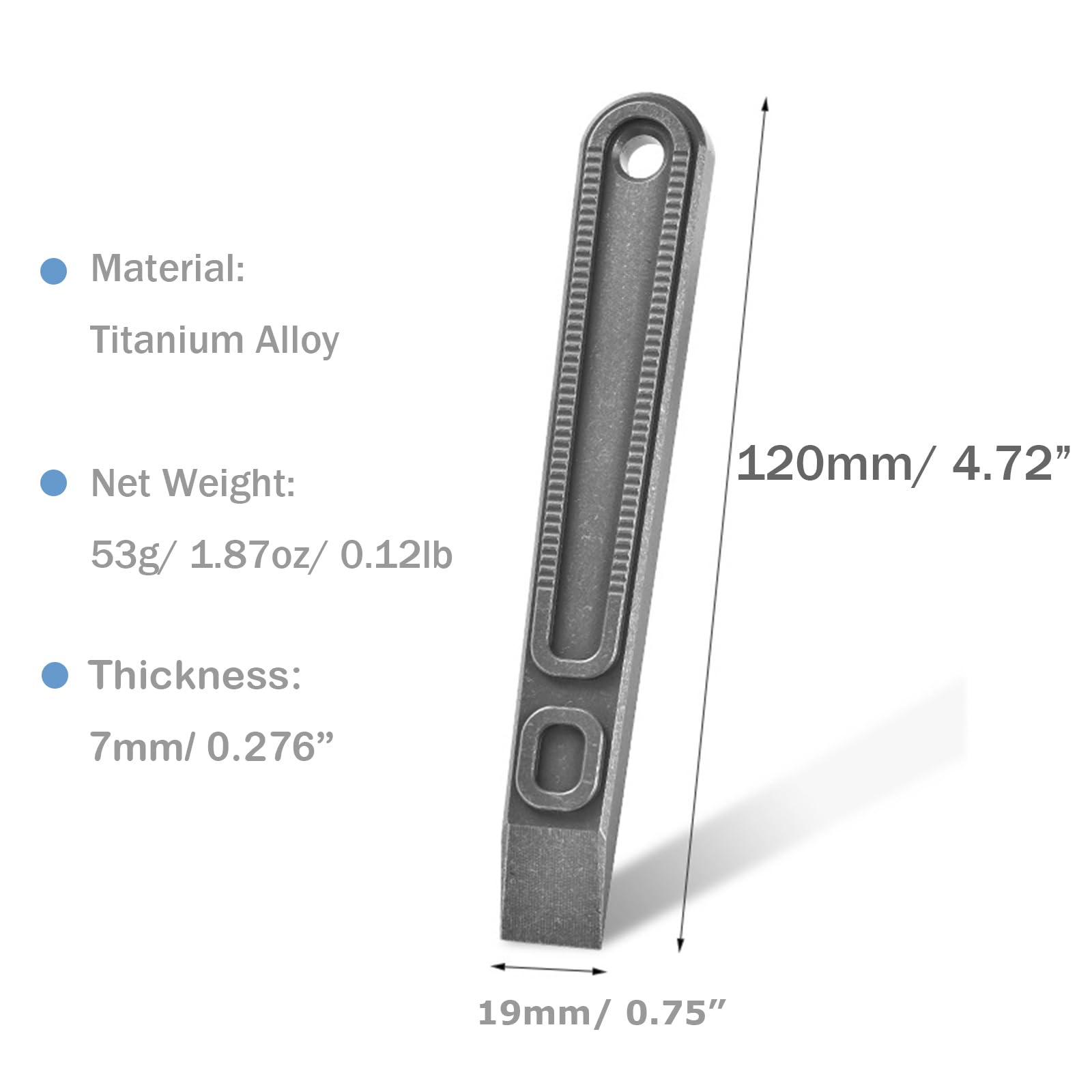 Hamans Stemmeisen aus Titan, Hebeleisen, Multi-Tool, 12,9 cm, Titan-Paket-/Dosenöffner für den täglichen Gebrauch, tragbar, leicht, Stonewash