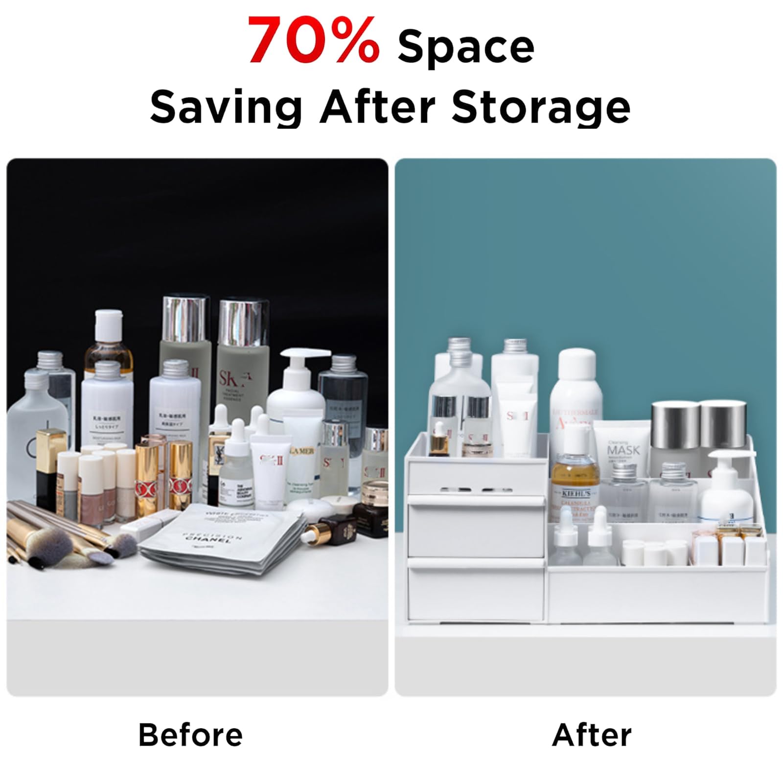 Makeup Organizer Storage Drawers, Large Skincare Organiser Cosmetic Organisers Box for Lipsticks Jewelry, Nail Care - Image 2