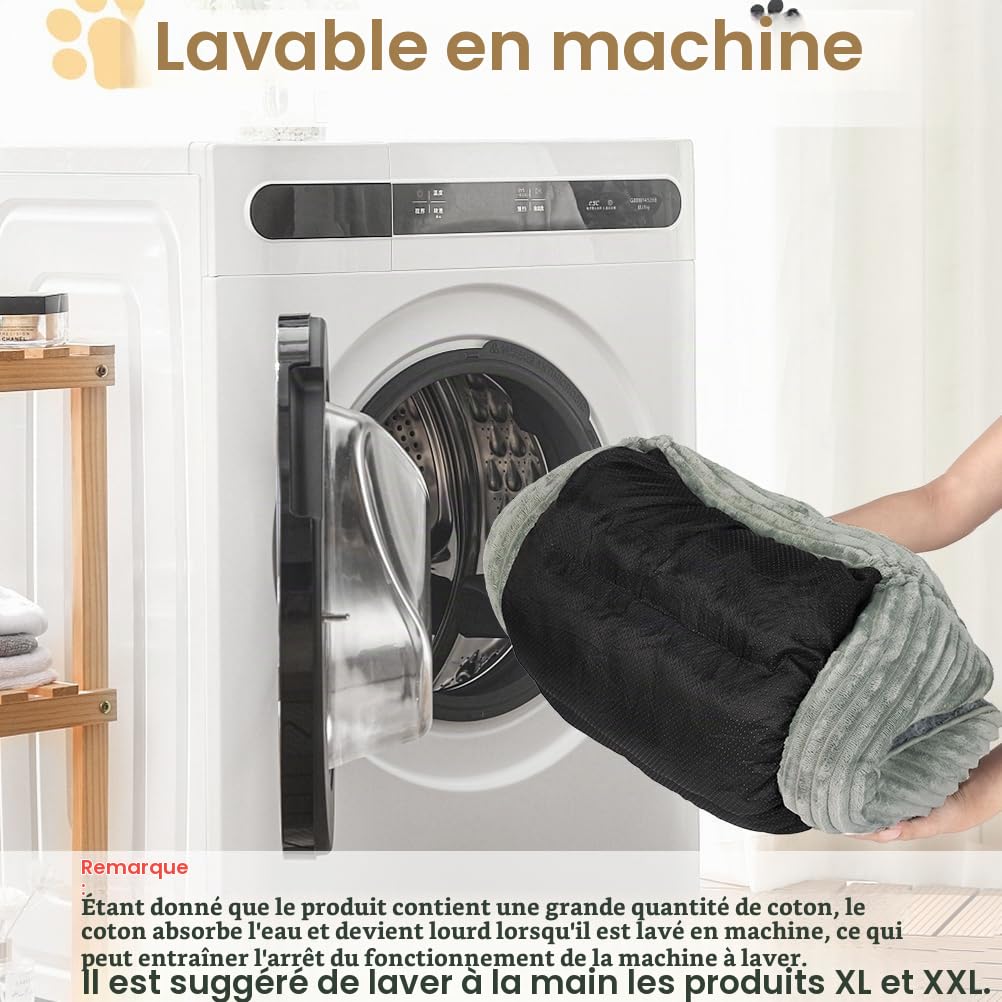 KYG Panier pour Chien Grande Taille, Lit pour Chien Antidérapant Panier pour Chat, Lit Moelleux, Canapé Doux et Chaud pour Animaux105 x 83 x 19cm