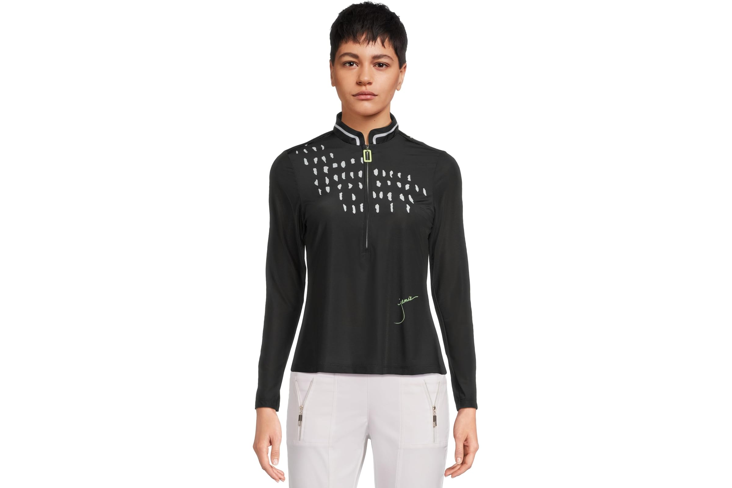 Jamie Sadock Raindrops Print Long Sleeve Sunsense Top