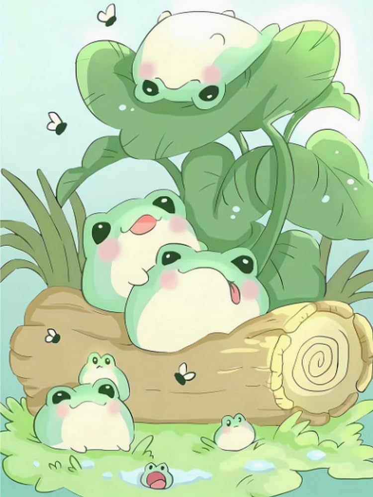 Weiniuniu Cross Stitch Kits For Adults Frog 11Ct Pre Printed Stamped Beginners Cross-Stitch Kit Diy Embroidery Kit Home Decor-40X50 Cm