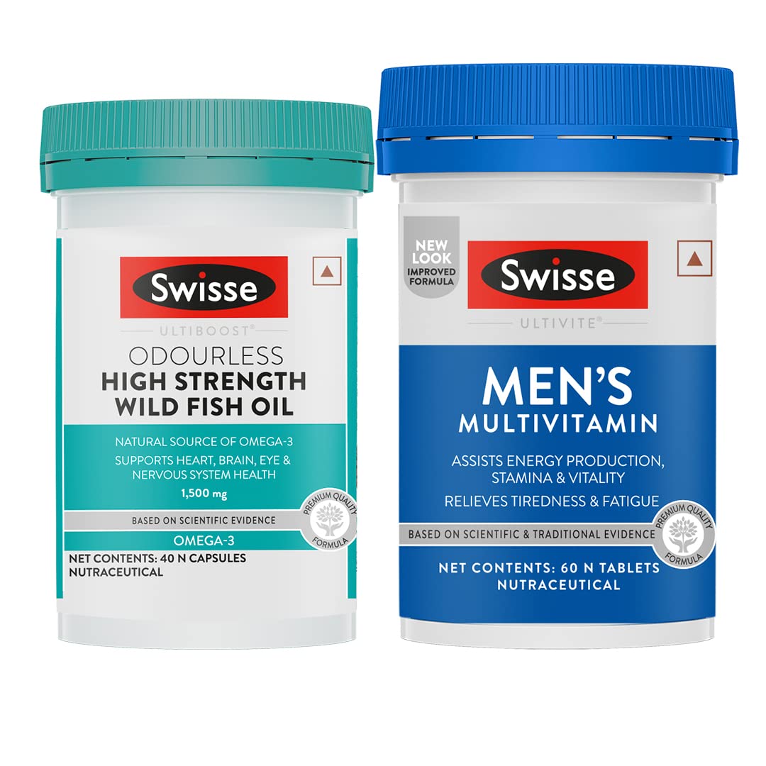 Swisse Mens Health Super Combo - Mens Multivitamin (60 Tablets) & Fish Oil (40 tablets) (B09447PC2B) Amazon Price History, Amazon Price Tracker