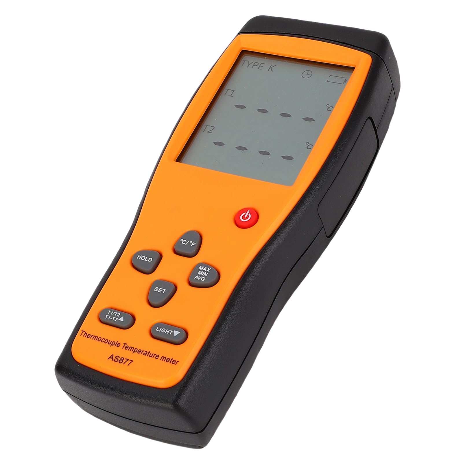 Bewinner Digitales Thermoelement-Thermometer K Typ 2 Kanäle, Temperaturmessgerät mit Zwei Eingängen und Touchscreen, -200 ℃ Bis 1372 ℃, Hochpräziser Tester für HVAC, Industrie, Labor, mit Silikon