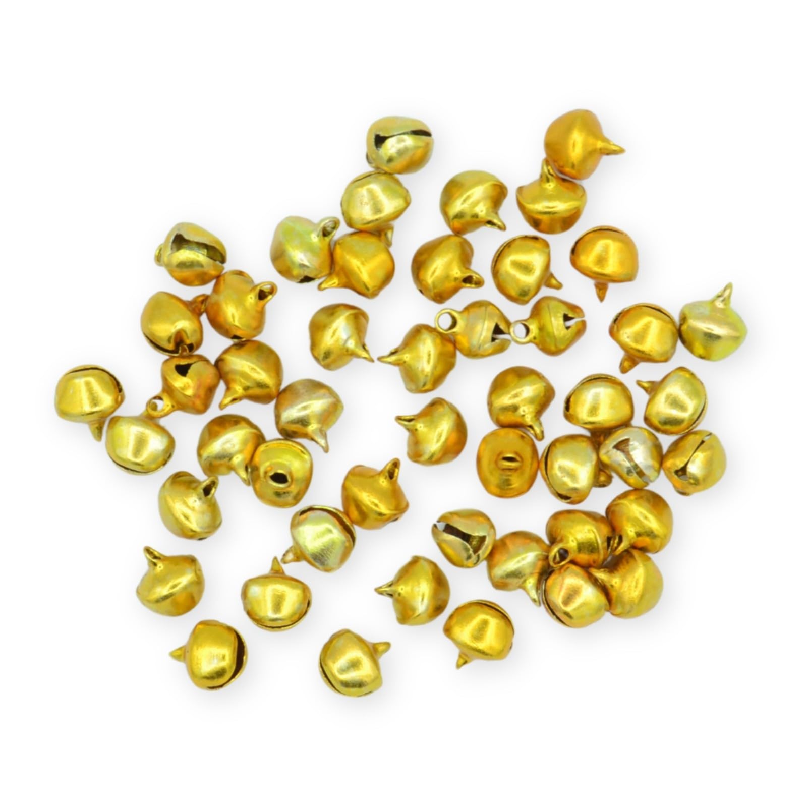 celloexpress 7.5mm Yellow Gold Jingle Bells - Mini Christmas Craft DIY Festive Decorations Gift Wrap (Pack of 100)