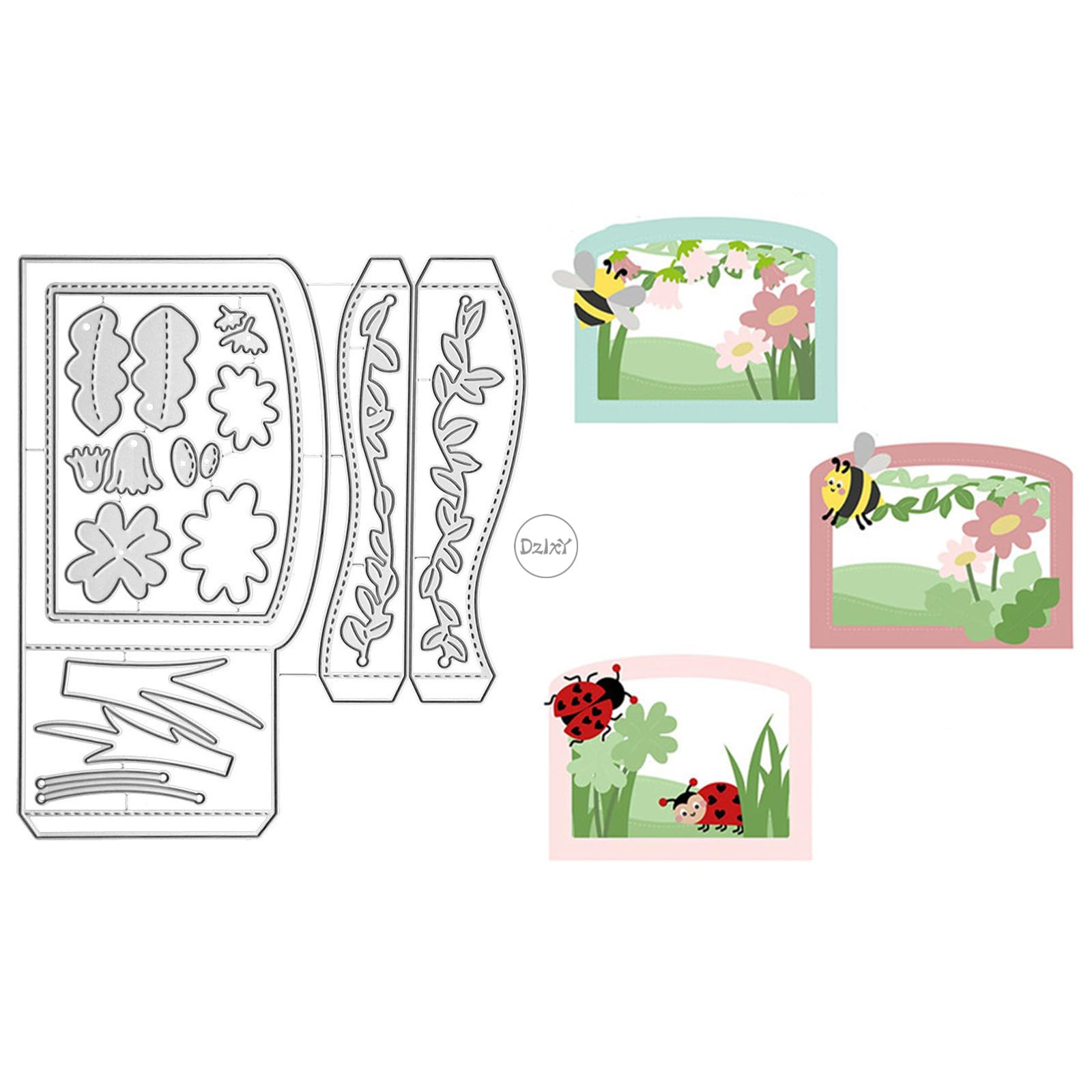 DzIxY Patchwork Combination Tags Flowers Leaves Metal Cutting Dies for Card Making Kit Embossing Paper Die Cuts Set Scrapbook Stencils Supplies Machine Templates