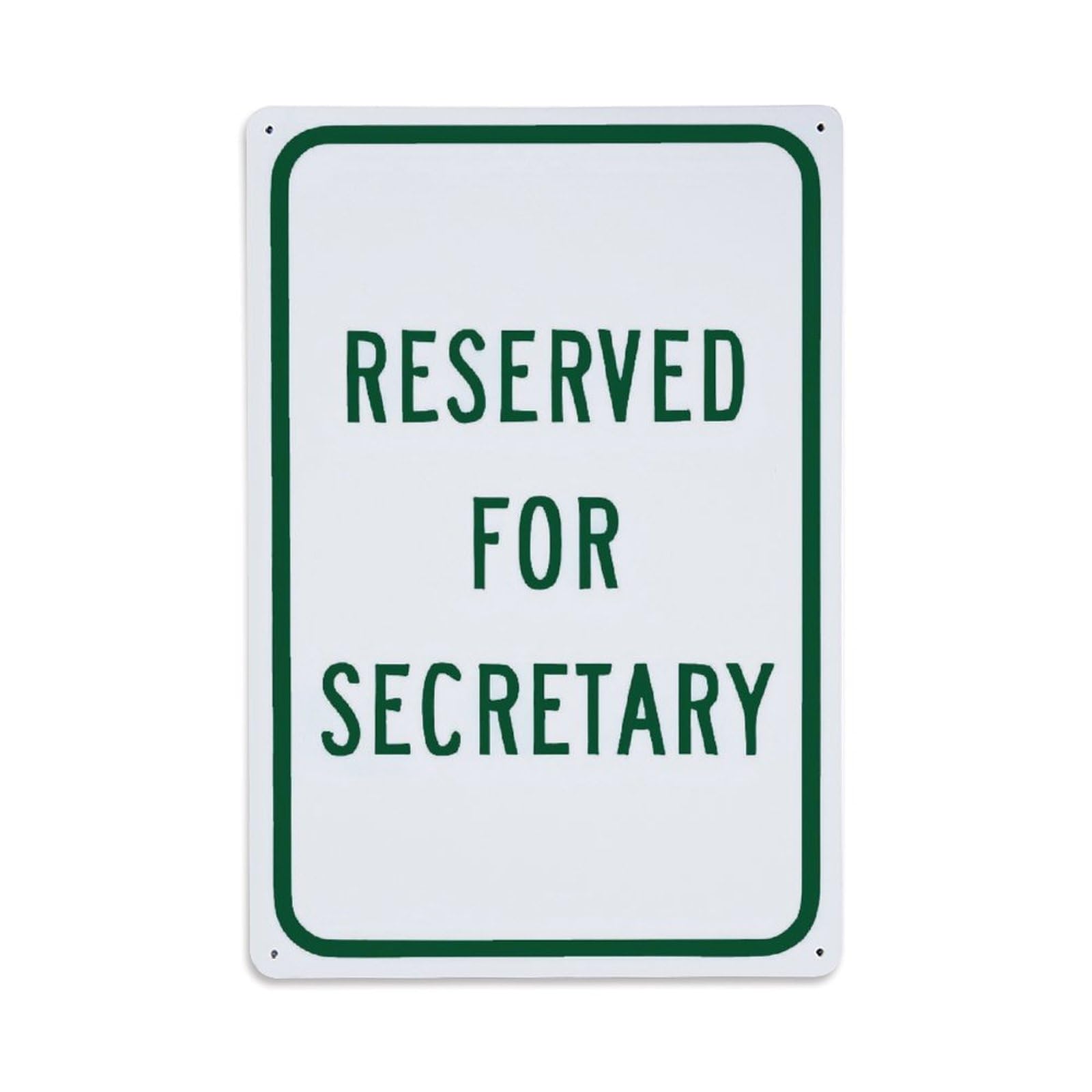 Reserved For Secretary Parking Sign Vintage Aluminium Metal Sign, Retro Wall Decor for Home, Bar, Garage & Farmhouse 30x20cm