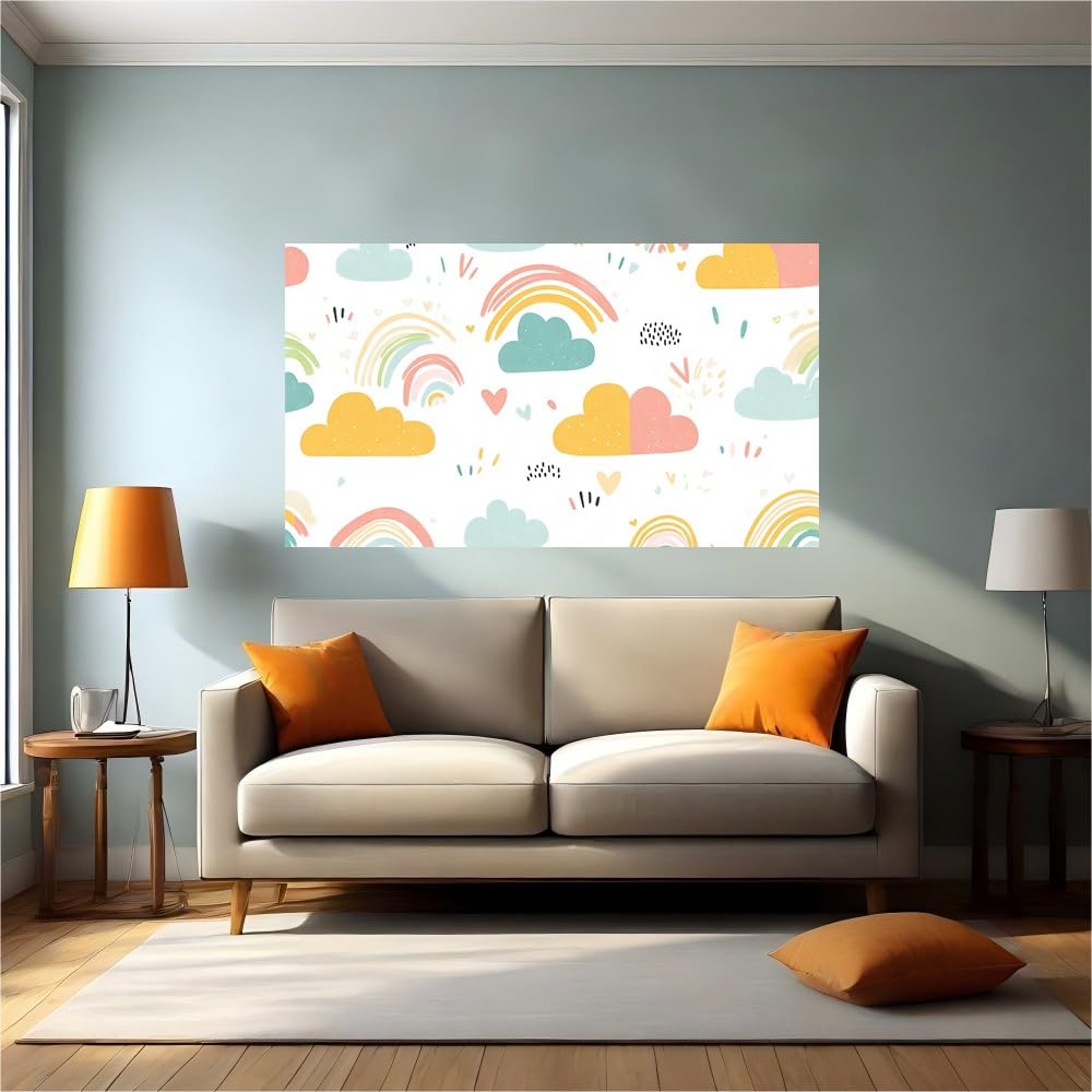 Vinilo adhesivo de arcoíris para tapar imperfecciones de pared y decorar el cuarto
