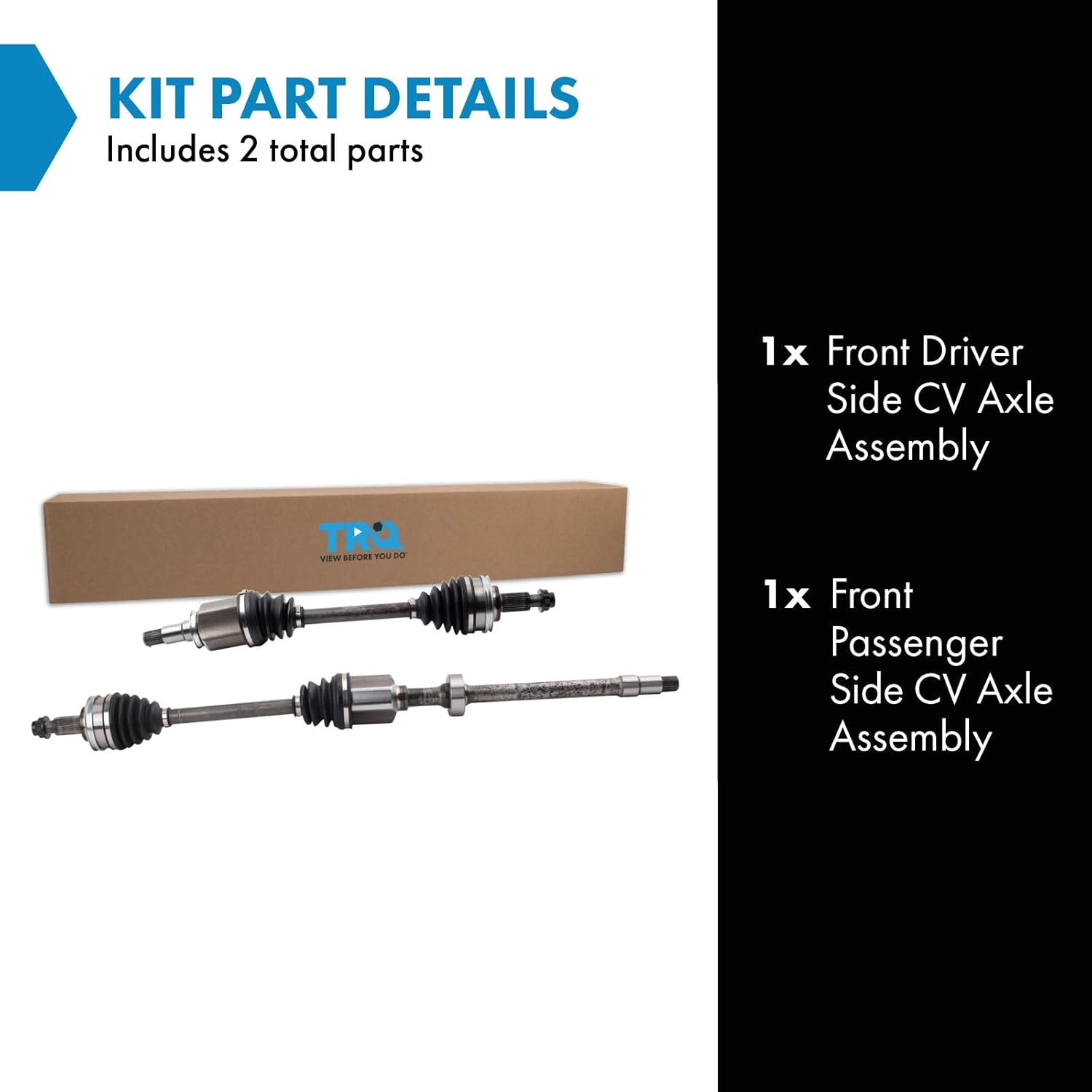 TRQ Front Left and Right CV Axle Assembly Set 2 Piece Compatible with 2013-2019 Lexus GS350 All Wheel Drive 2015-2019 RC350 All Wheel Drive 2016-2017 RC300 2018-2019 RC300 All Wheel Drive