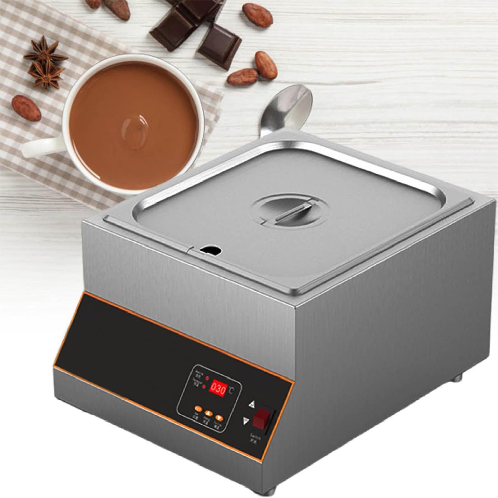 LJLYYDS Chocolate Tempering Machine,Electric Chocolate Melting Pot Machine,Digital Chocolate Melting Furnace, Ideal for Fondue, Cakes, Candy Making Single-cylinder