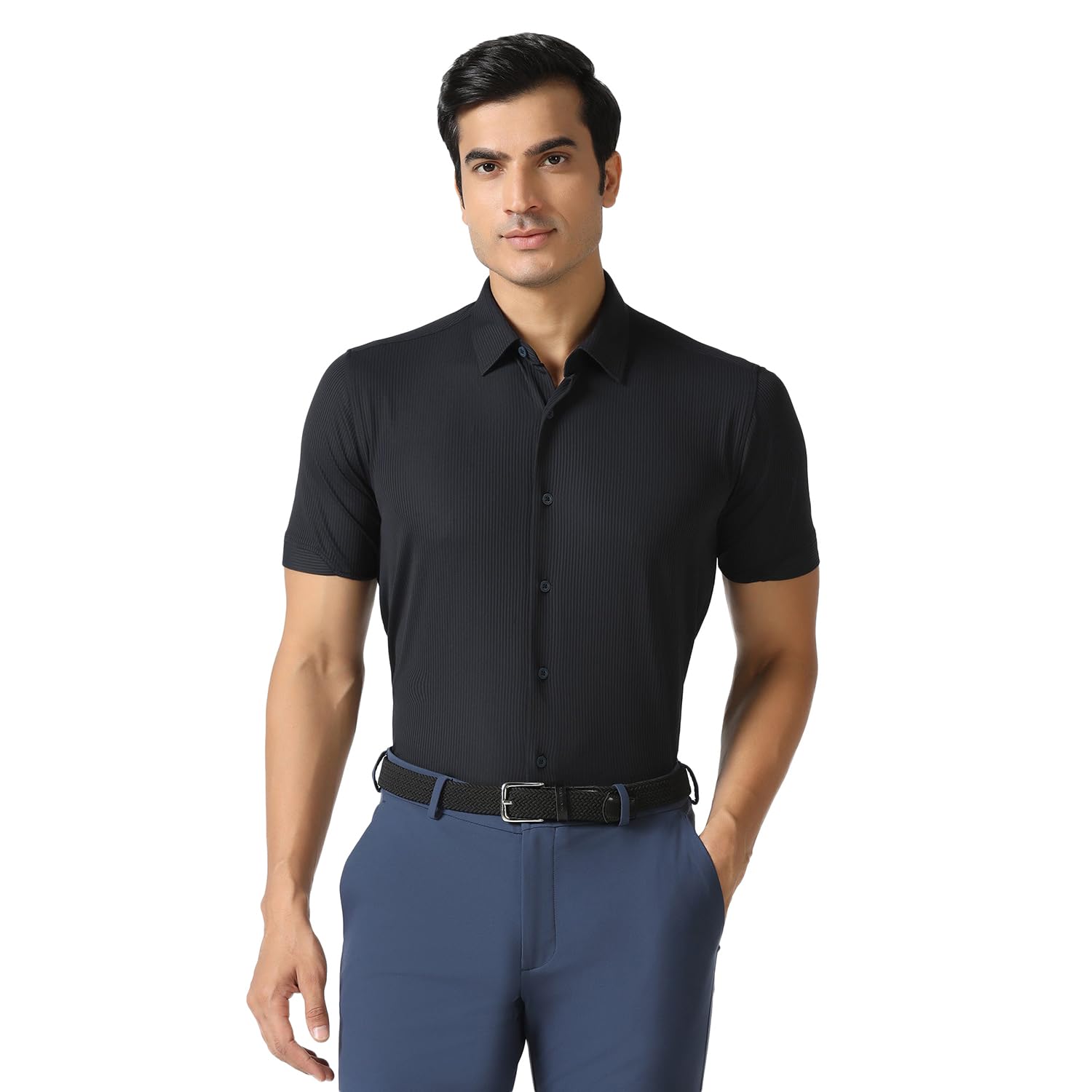 blackberrys Men Techpro Half Sleeve Shirt with Balanced Tailoring and Structured Design | Designed for Office Wear, Workplace Routine and Professional Styling-picture-44