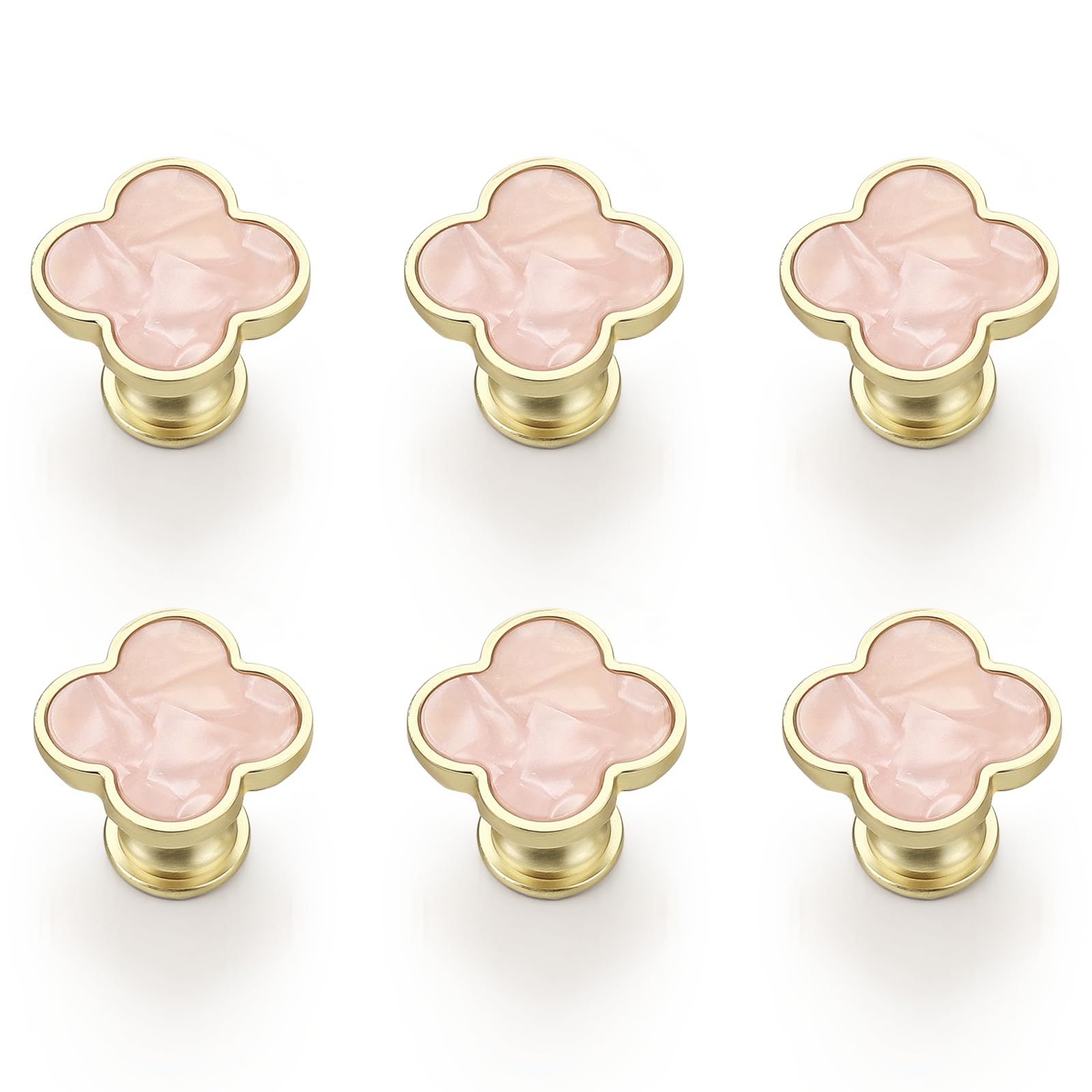 Elegant Gold & White Dresser Knobs - 6 Pack -9 Elegant Gold & White Dresser Knobs - 6 Pack -9